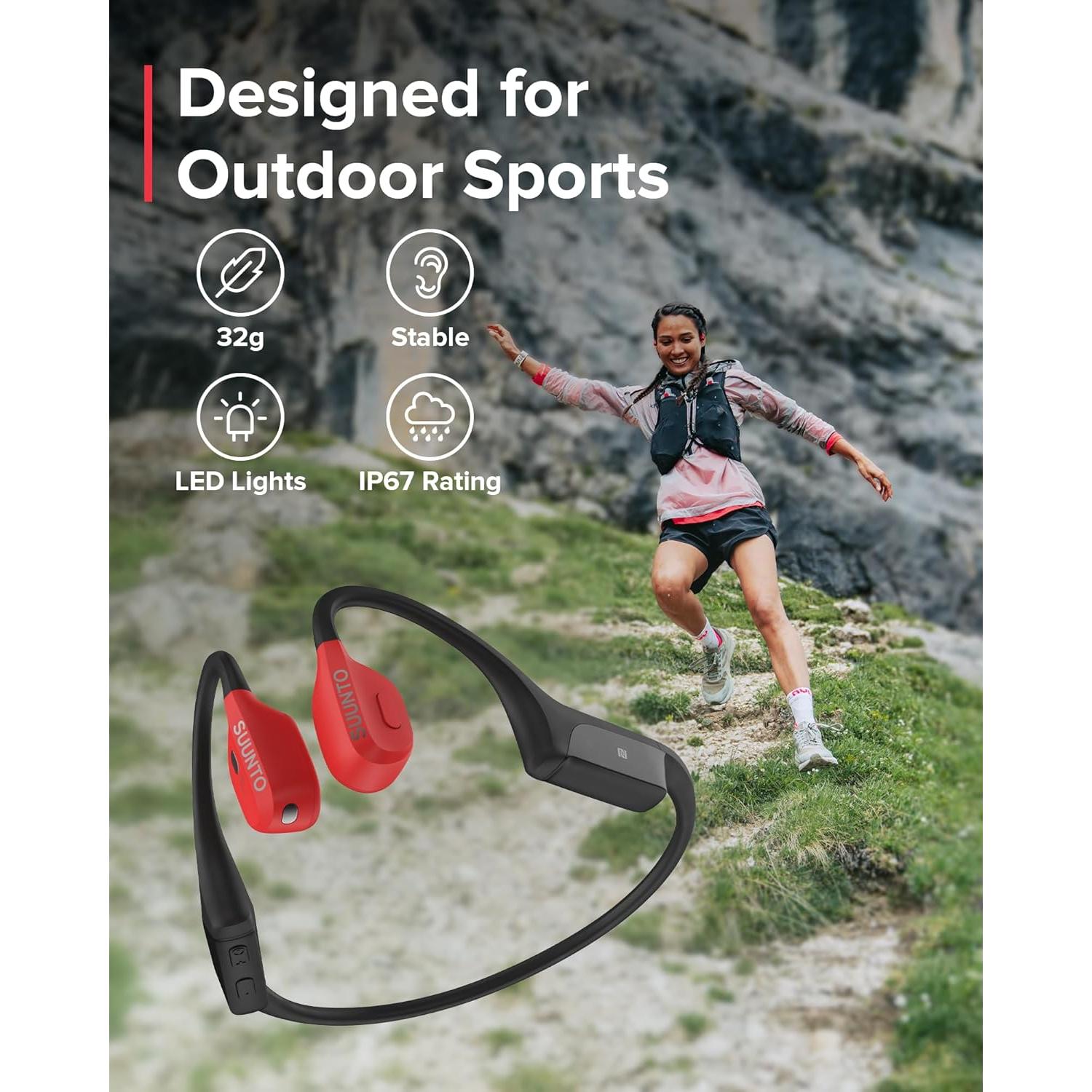 Auriculares SUUNTO Wing Conducción Ósea Bluetooth Rojo IP67