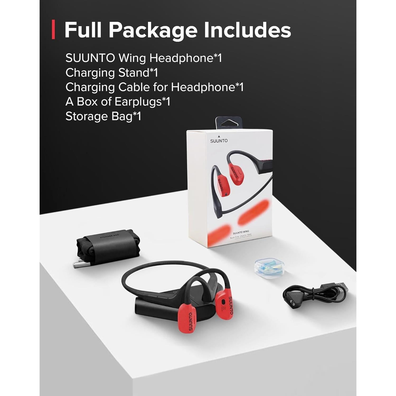 Auriculares SUUNTO Wing Conducción Ósea Bluetooth Rojo IP67