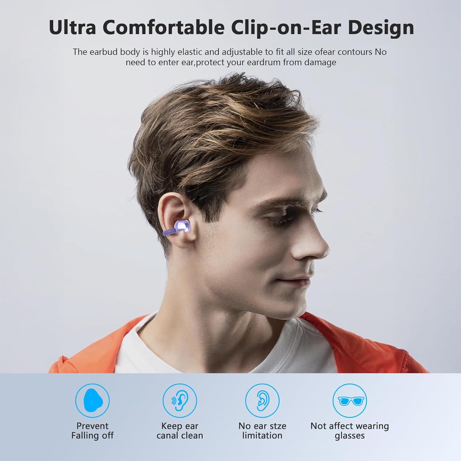 Auriculares Inalámbricos Bluetooth 5.4 TANFESO M100 IPX7 Púrpura