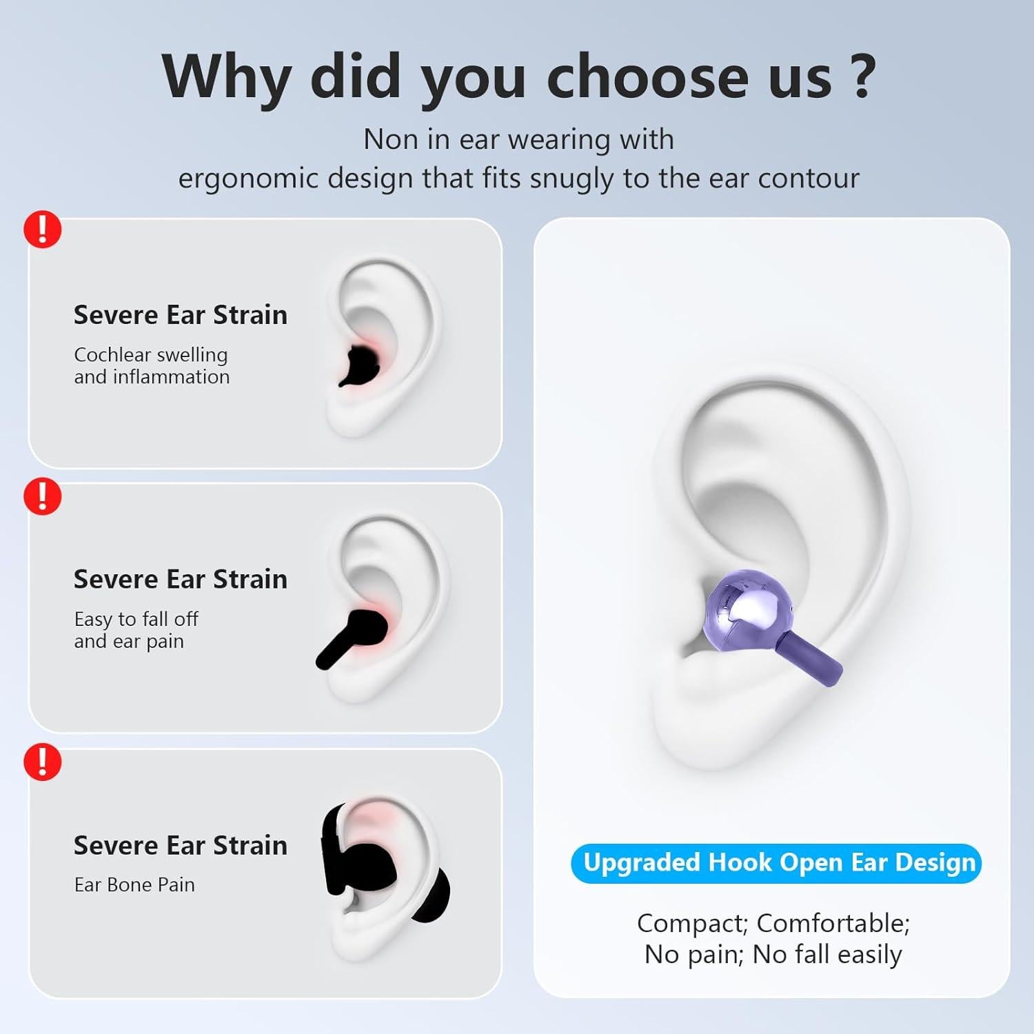 Auriculares Inalámbricos Bluetooth 5.4 TANFESO M100 IPX7 Púrpura