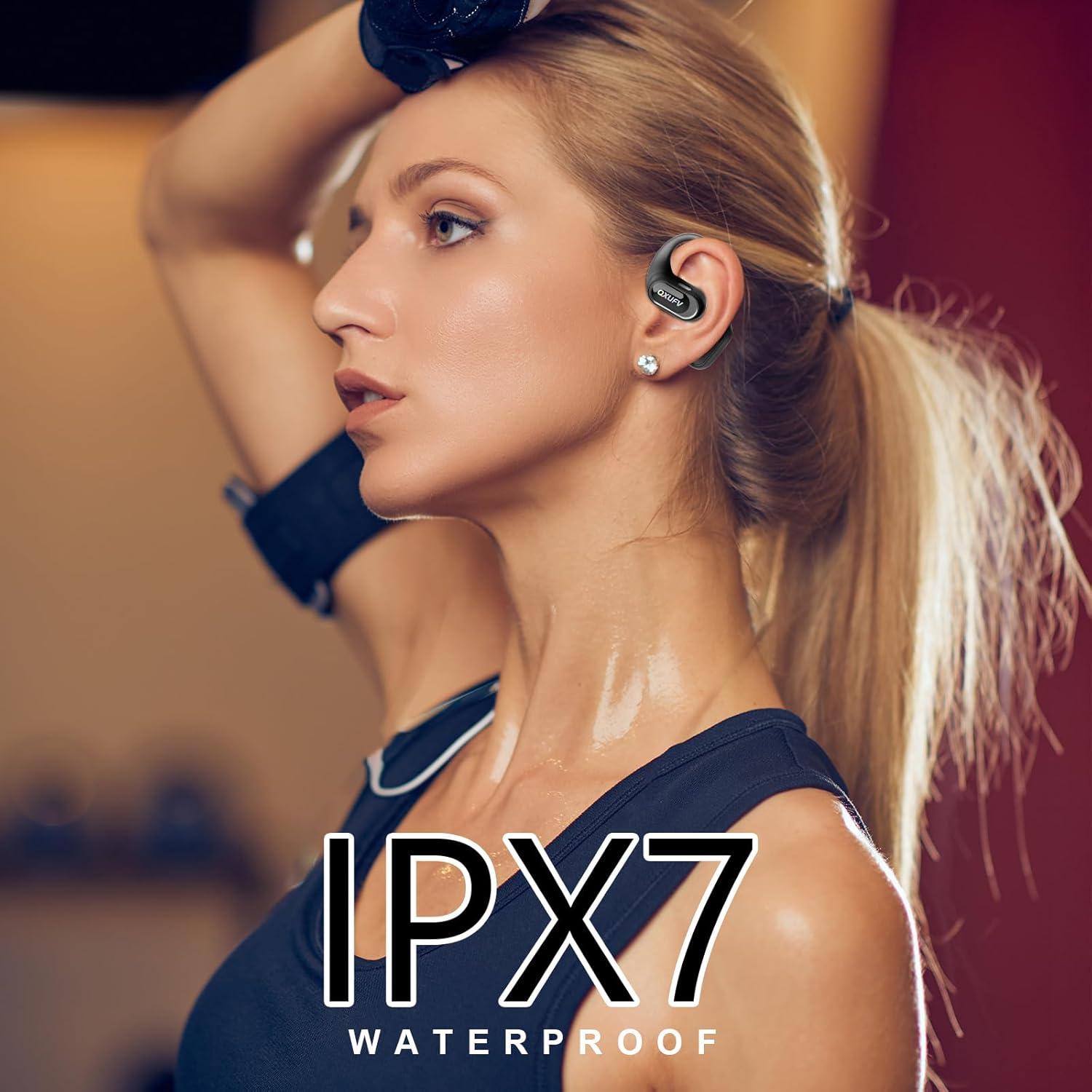 Auriculares Bluetooth 5.4 QXUFV de oido abierto IPX7 48h