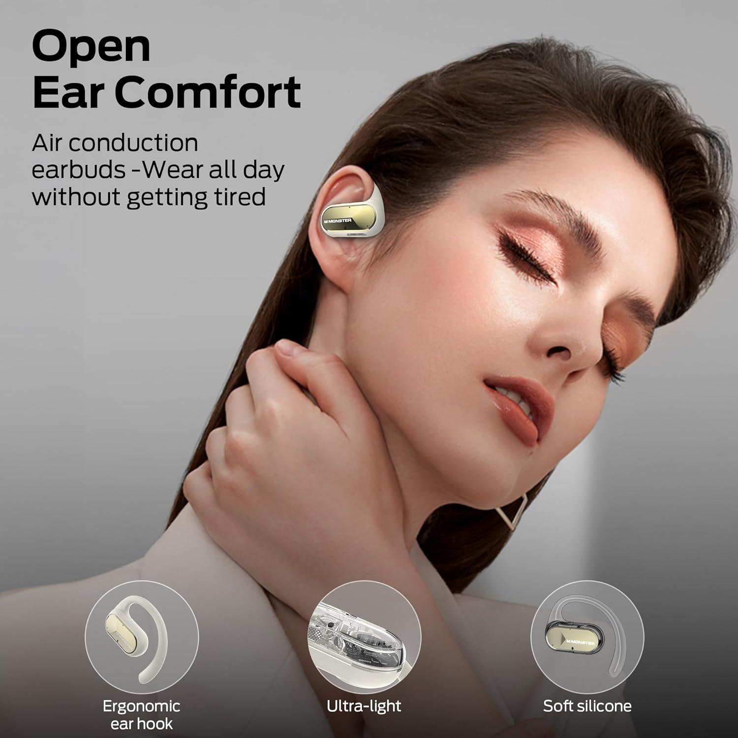 Auriculares Inalámbricos Monster Open Ear AC312, Bluetooth 5.4, 32H Batería