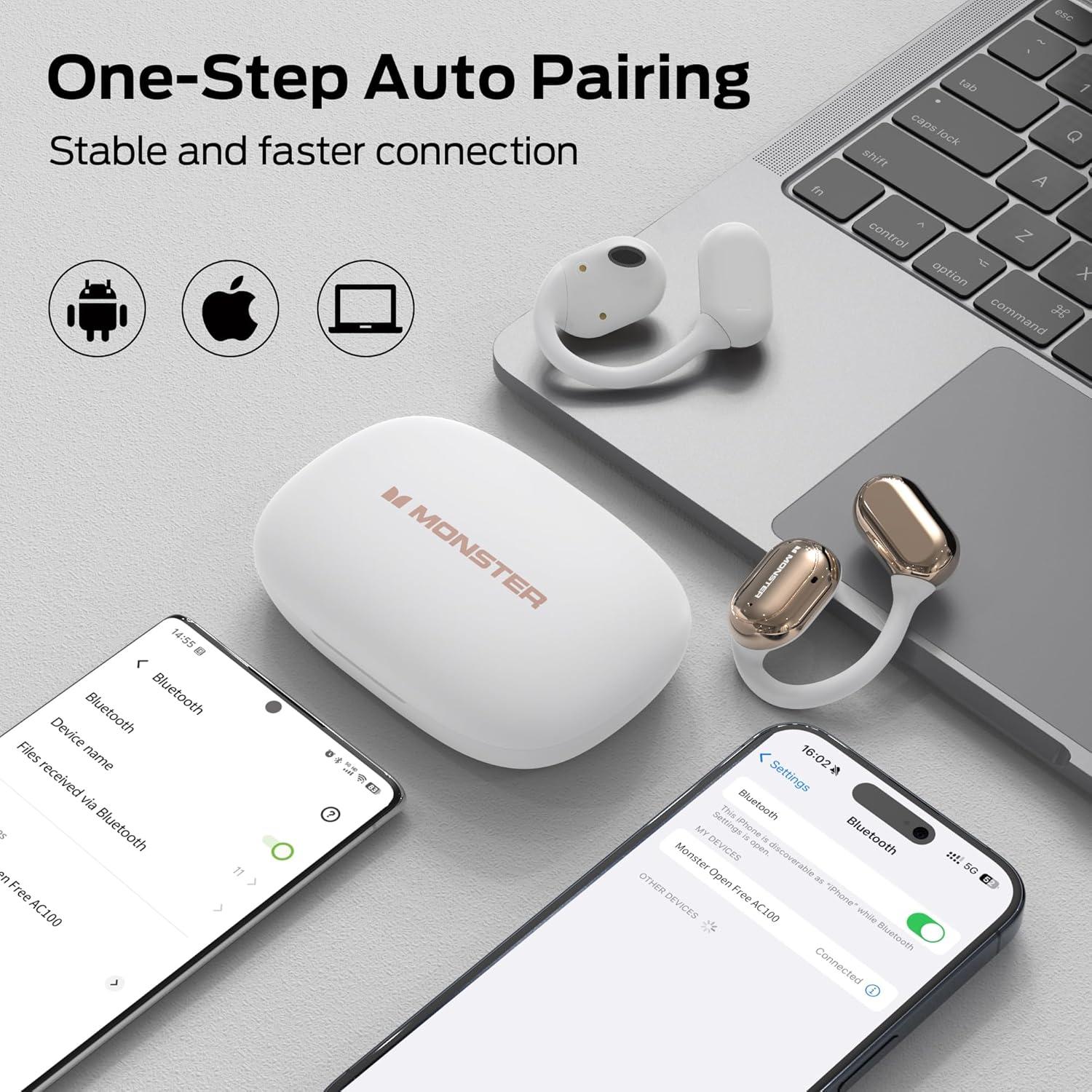 Auriculares Inalámbricos Monster AC100 Open Ear Bluetooth 5.3