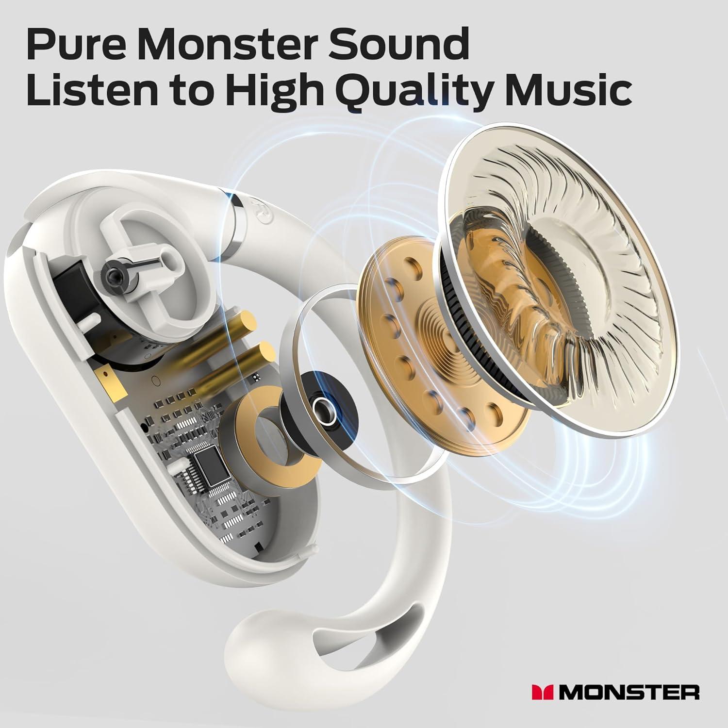 Auriculares Bluetooth Monster Open Ear AC322, 36H Batería IPX5