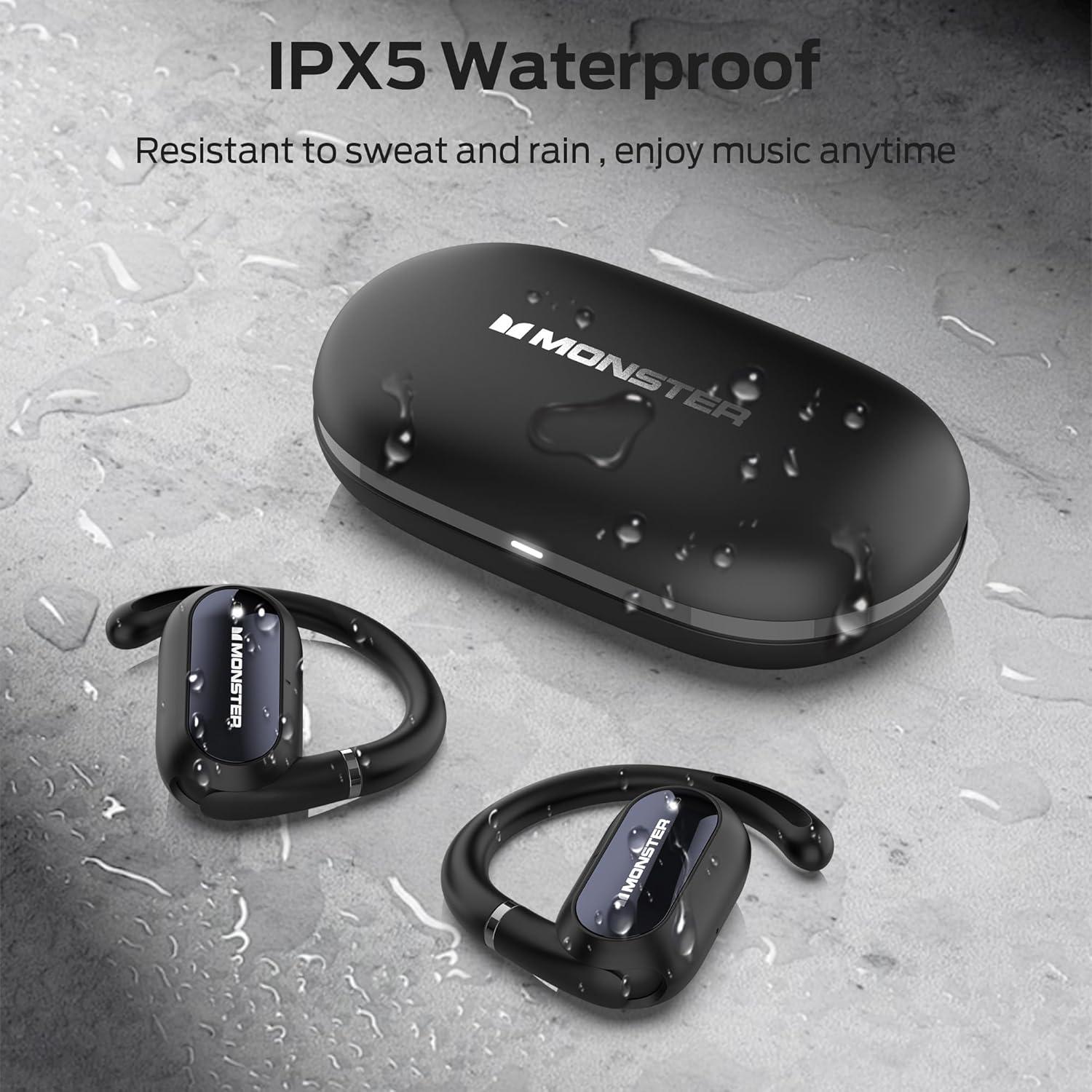 Auricular Bluetooth Monster Open Ear AC322, 36H Batería, IPX5