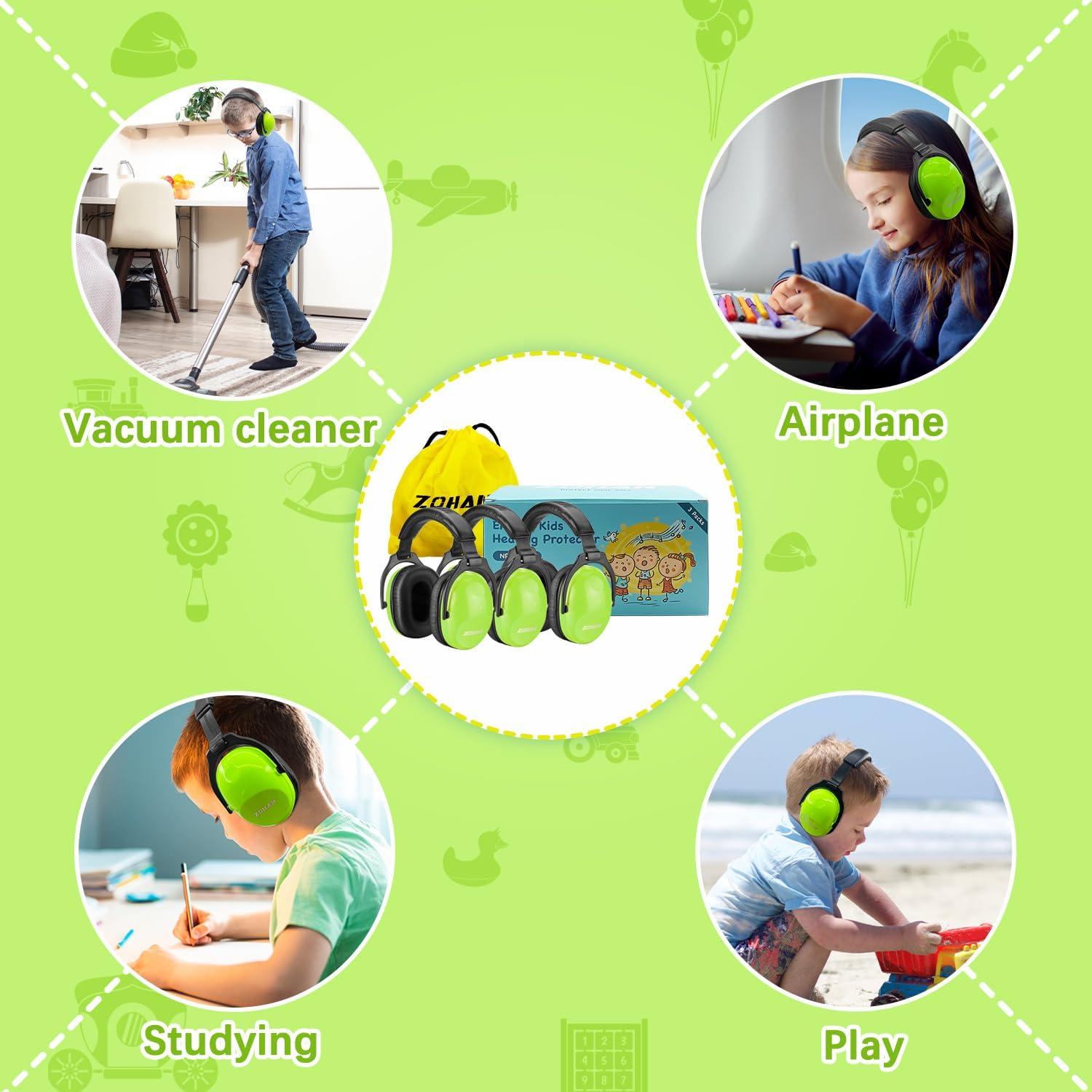 Auriculares Canceladores de Ruido ZOHAN para Niños 3 Pack