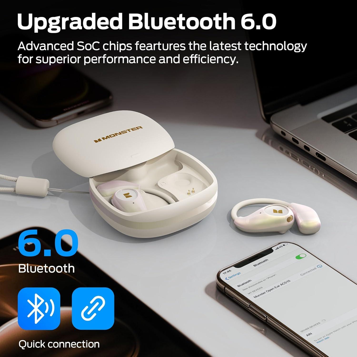 Auriculares Inalámbricos Monster AC510 Bluetooth 6.0 IPX5 Blanco