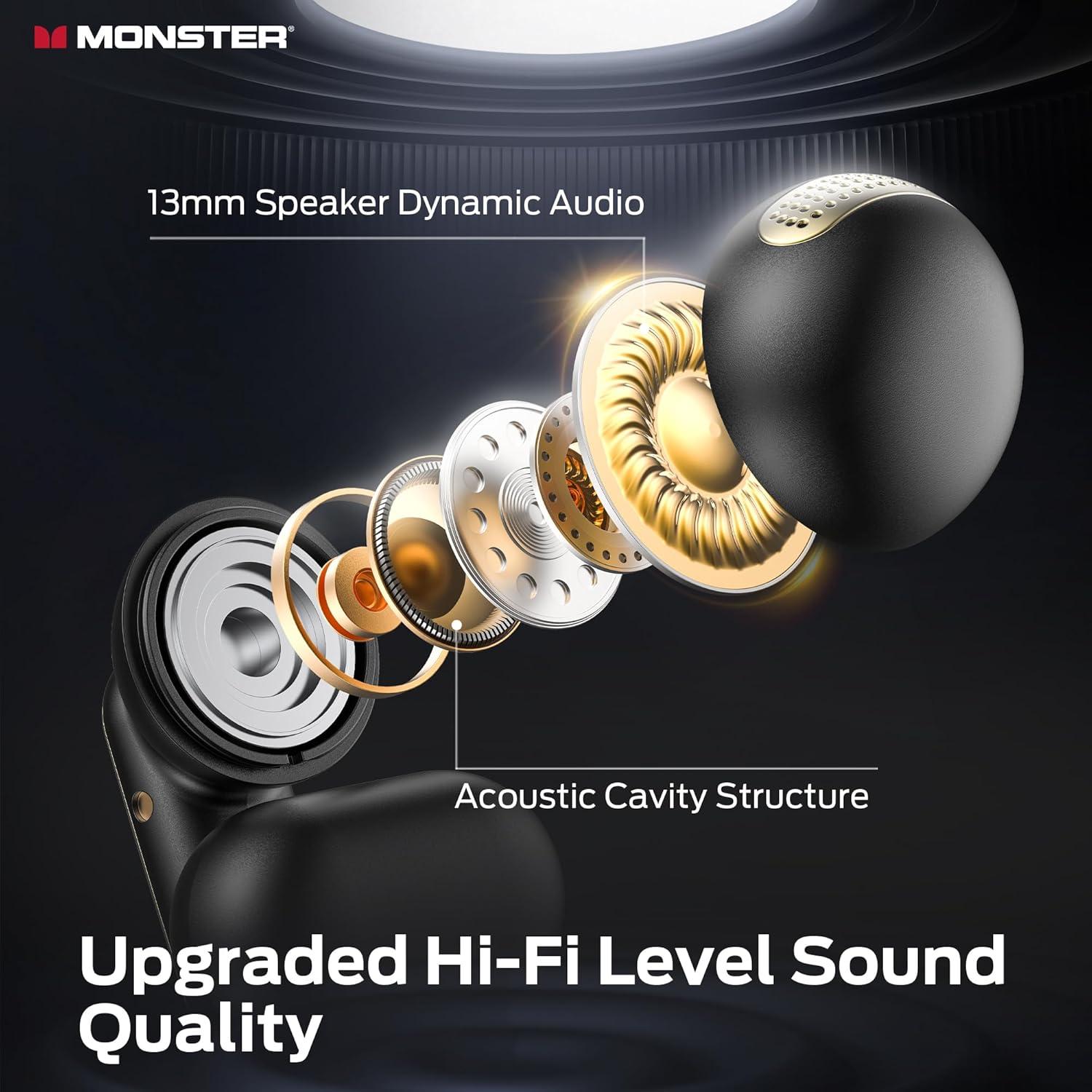 Auriculares Inalámbricos Monster Open AC601, Bluetooth 5.4, IPX5