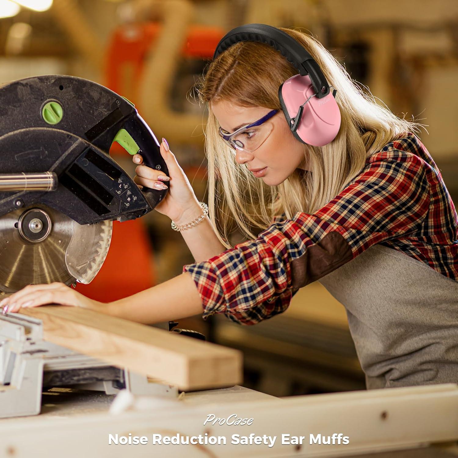 Auriculares de Reducción de Ruido ProCase NRR 28dB - 2 Paquetes Rosa y Negro