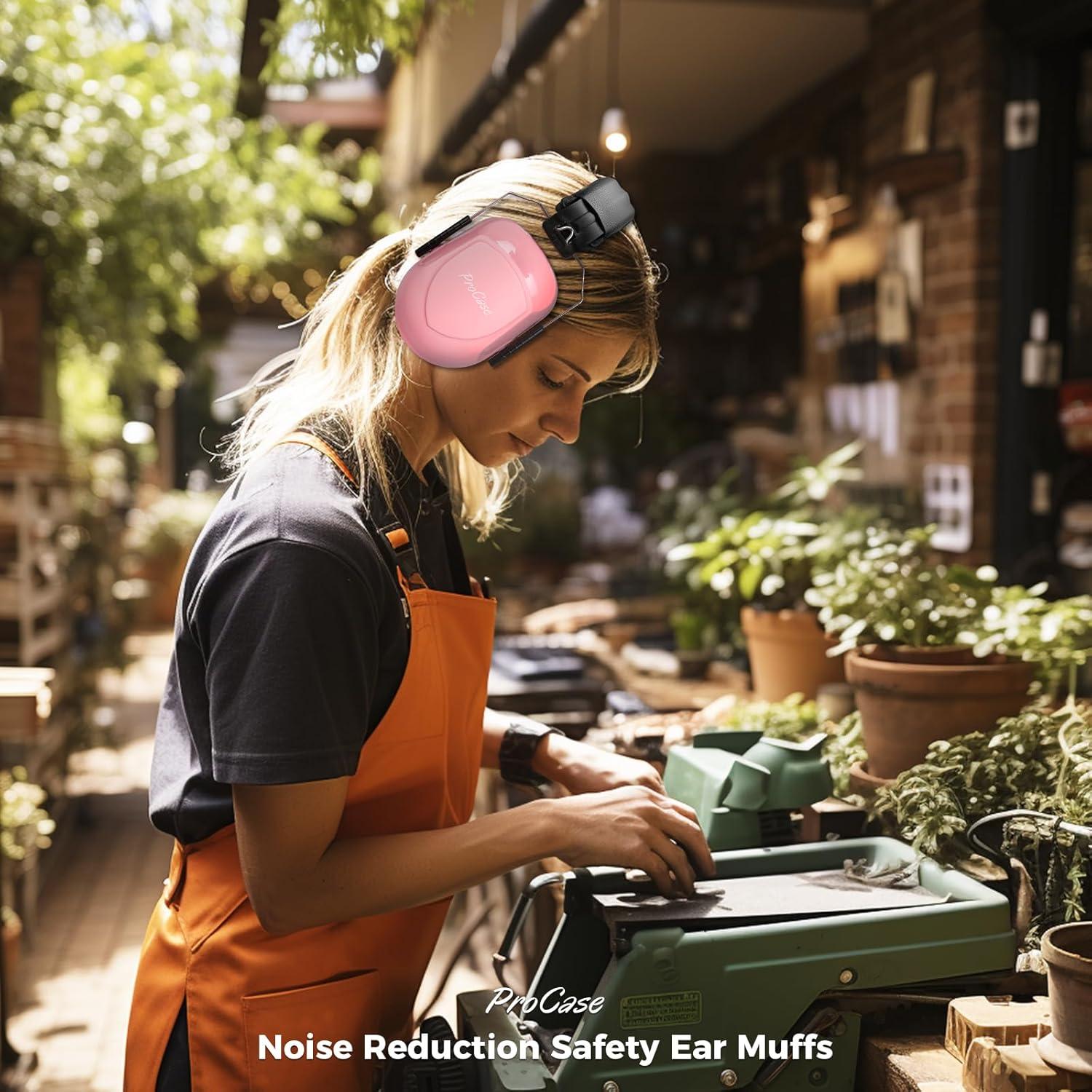 Auriculares de Reducción de Ruido ProCase NRR 28dB - 2 Paquetes Rosa y Negro