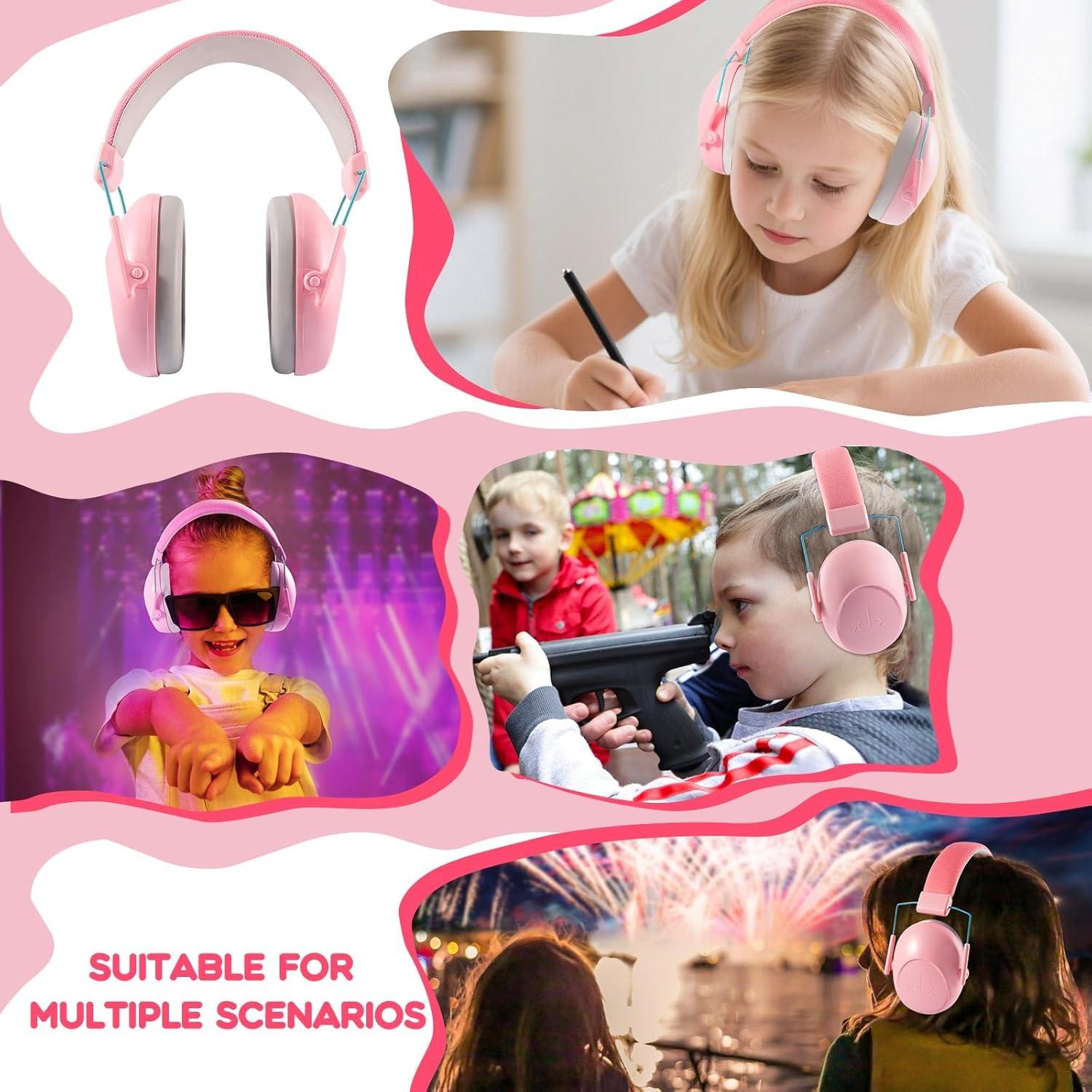 Auriculares con Cancelación de Ruido para Niños NRR 24dB - Azul y Rosa