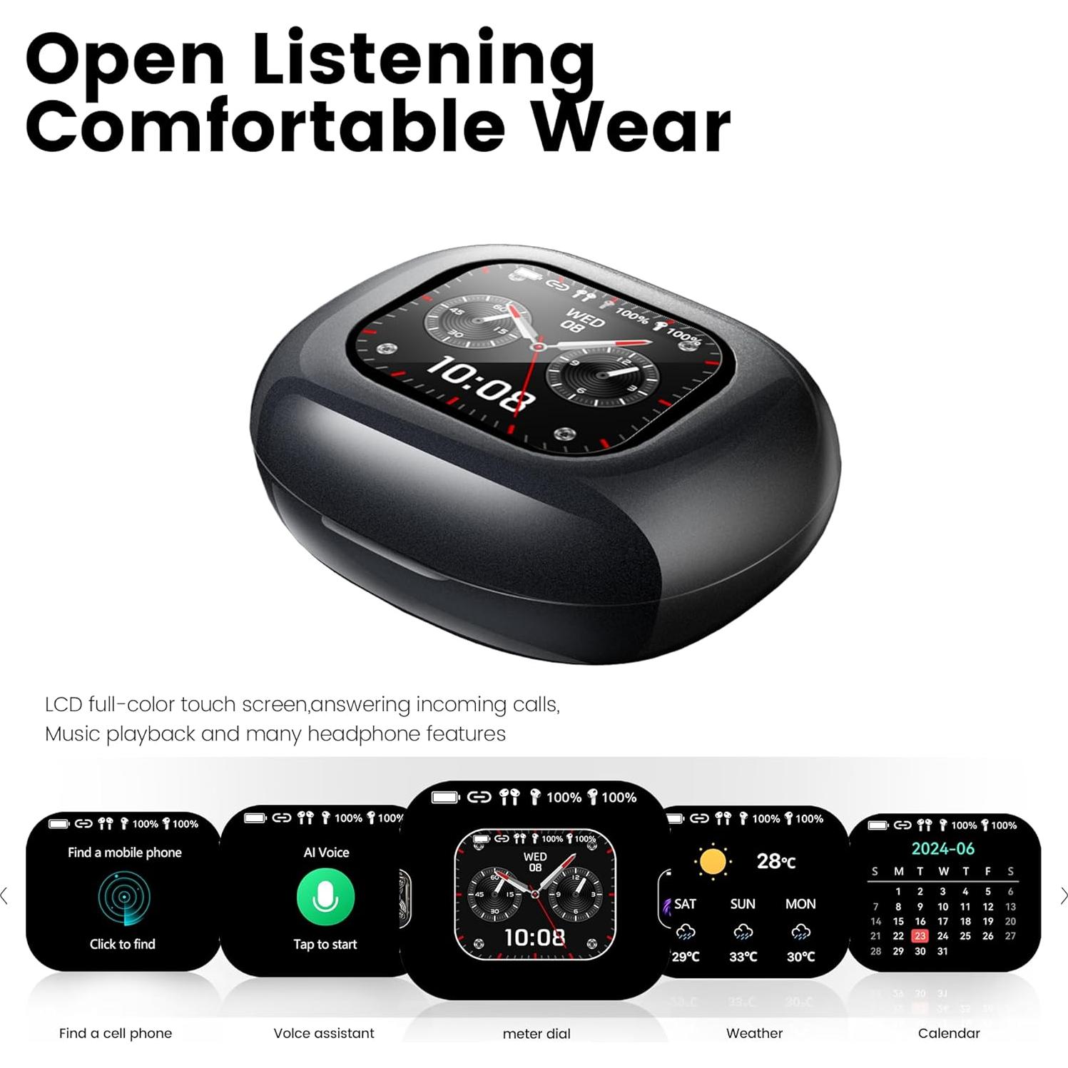 Auriculares Inalámbricos Fidiso Q16-G Bluetooth 5.4 IPX5 70hrs