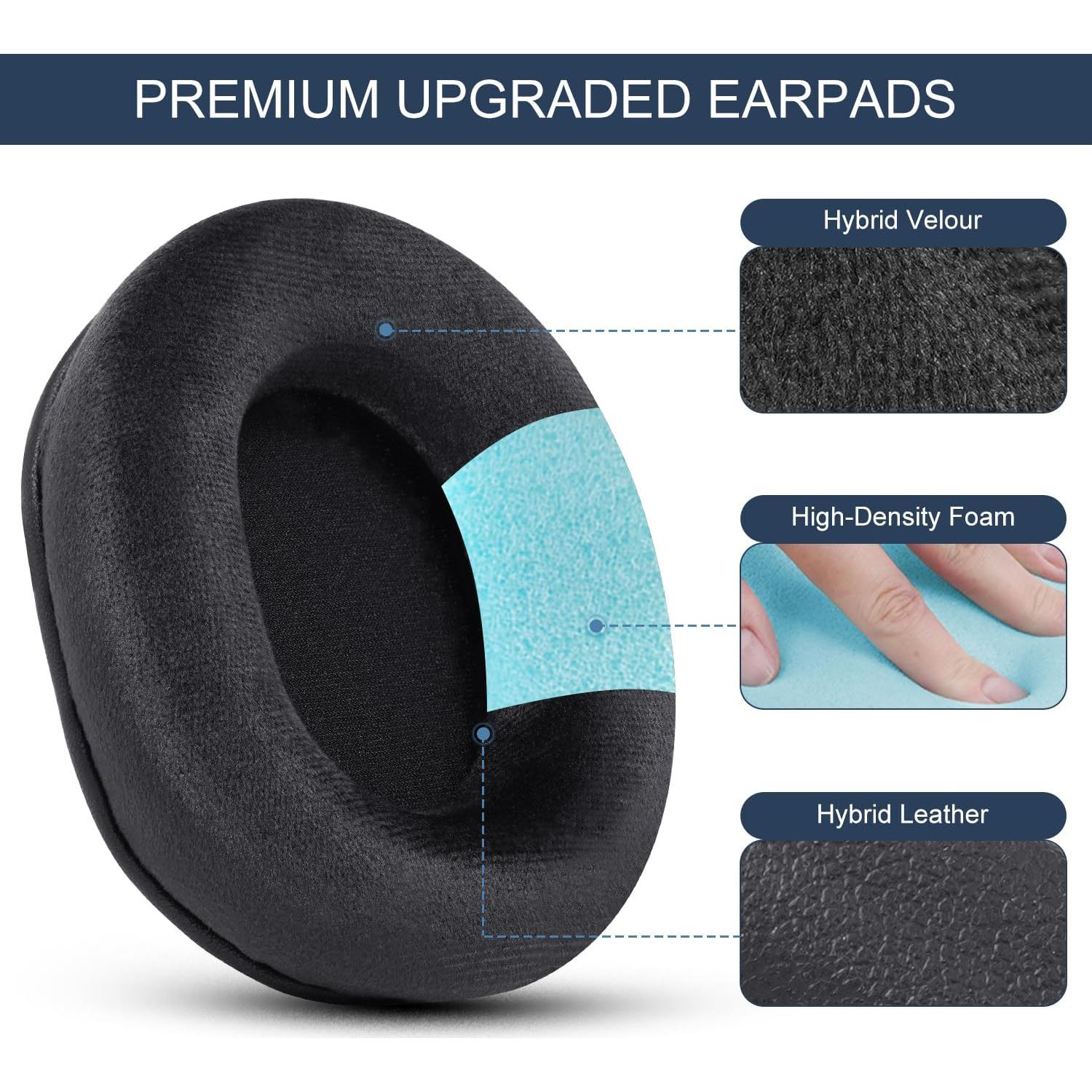 Almohadillas de Reemplazo GVOEARS para Auriculares Audio Technica y Más - Velour Extra Grueso
