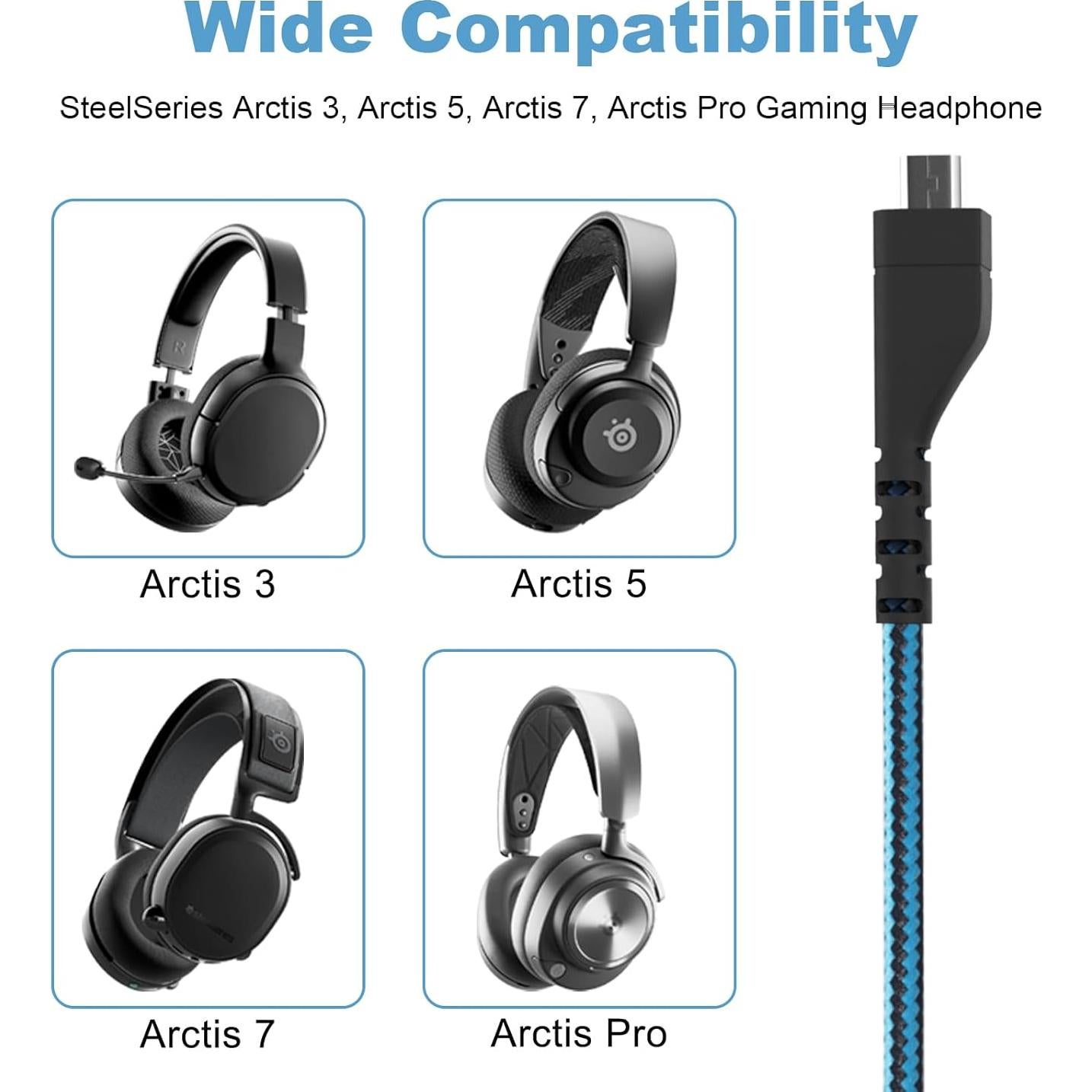 Cable de audio de reemplazo Hizsoaor 2m para SteelSeries Arctis