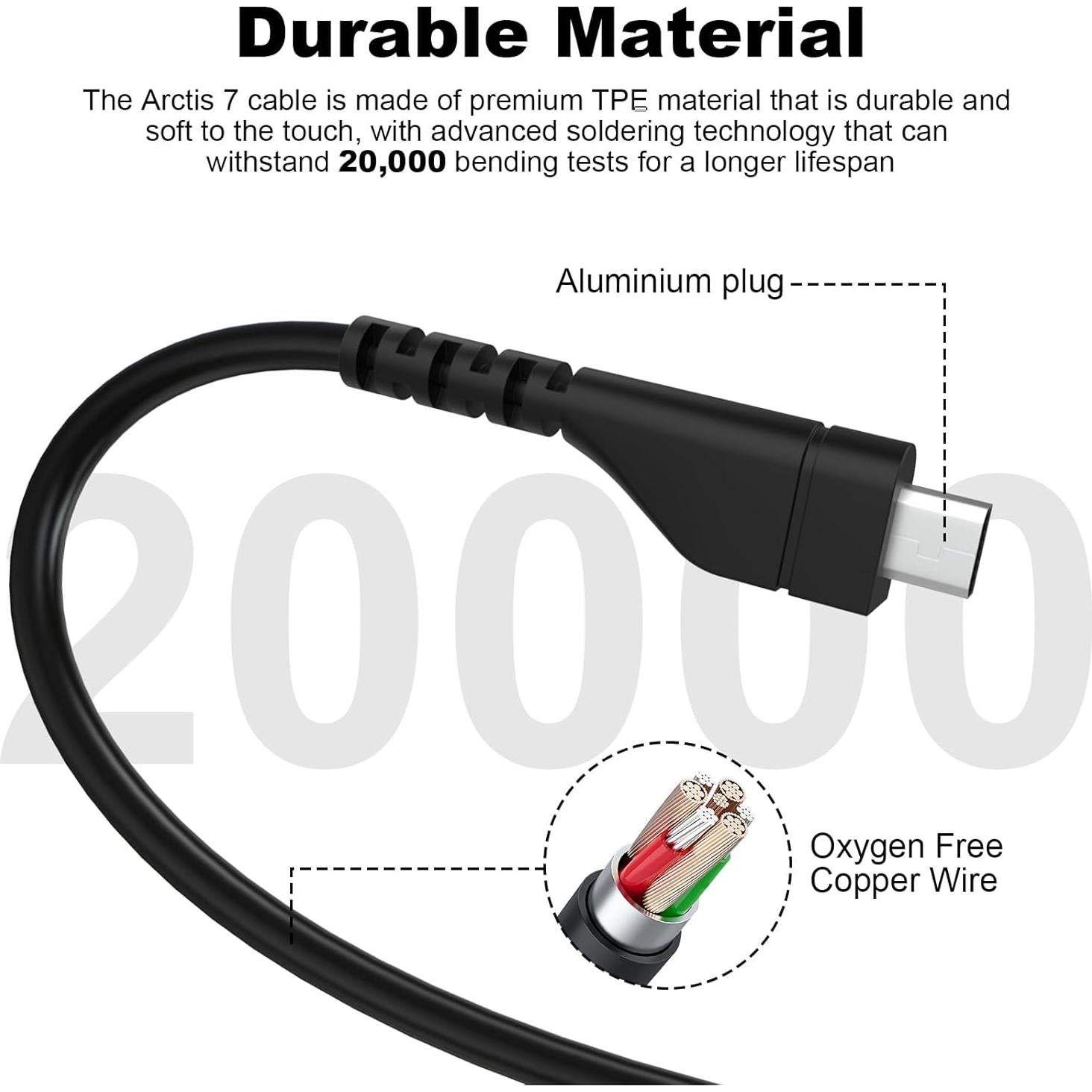 Cable de Audio de Reemplazo Zosvoses para Auriculares SteelSeries Arctis 1.5 m