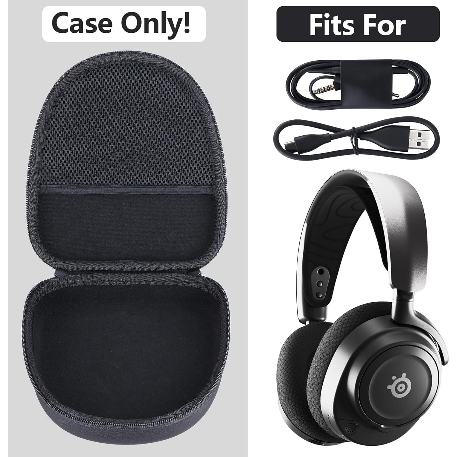 Hard Case Replacement for SteelSeries Arctis Nova Pro 7 7X 7P 1 3 4 5 5X 5P 1P Prime 9X Multi-Platform Gaming Headset (Black Case)