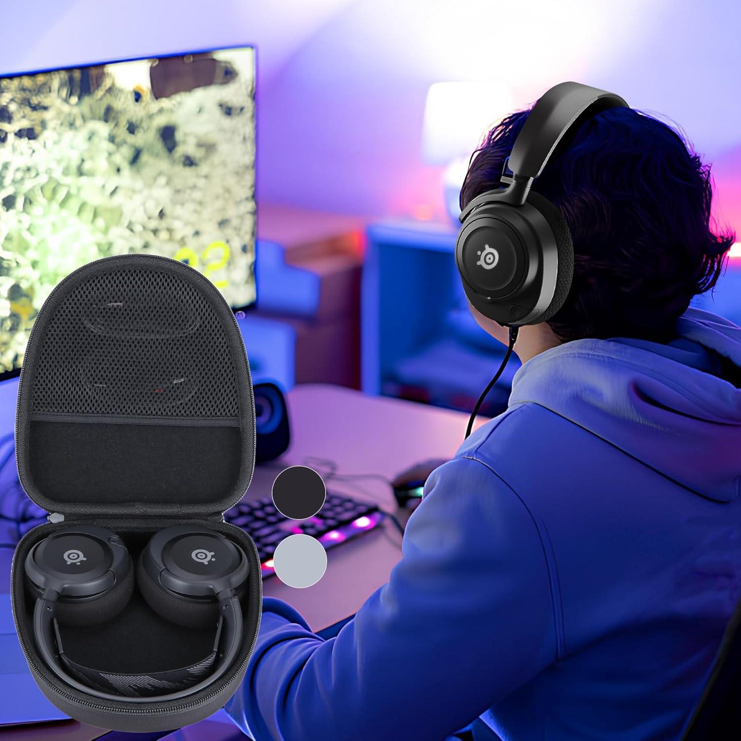 Hard Case Replacement for SteelSeries Arctis Nova Pro 7 7X 7P 1 3 4 5 5X 5P 1P Prime 9X Multi-Platform Gaming Headset (Black Case)