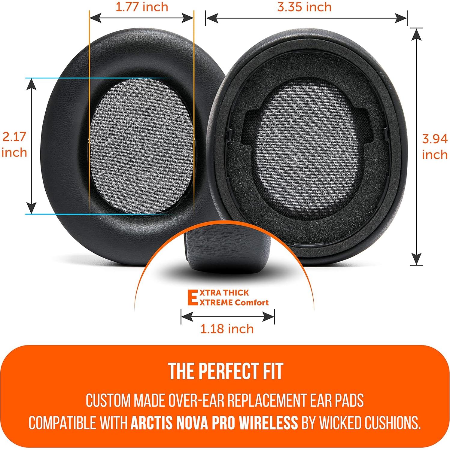 Almohadillas de Reemplazo Wicked Cushions para Steelseries Arctis Nova Pro Wireless - Negro