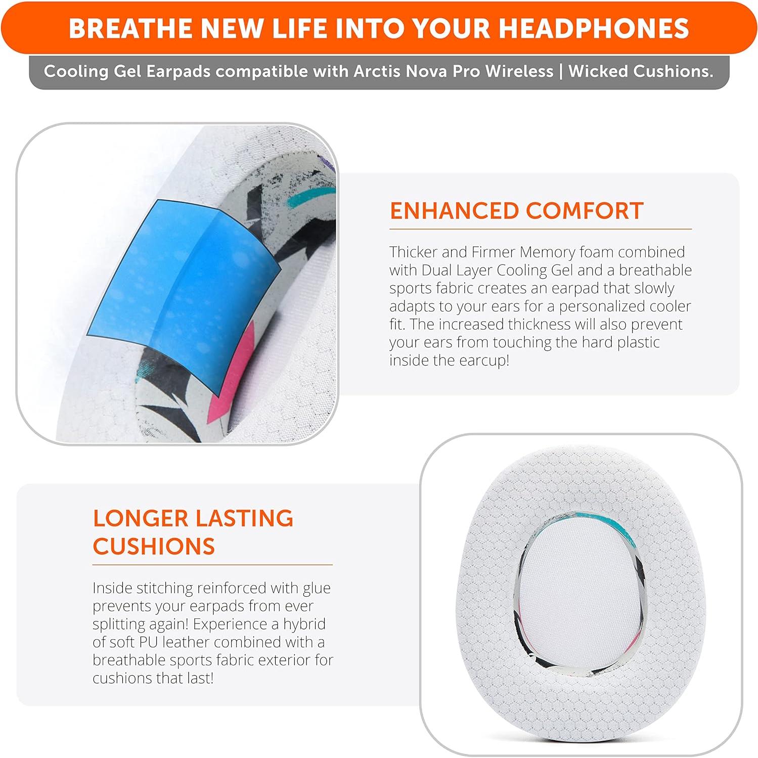 Kit de Modificación WC Nova Pro Inalámbrico para SteelSeries Arctis Nova Pro - Almohadillas de Gel y Banda de Silicona