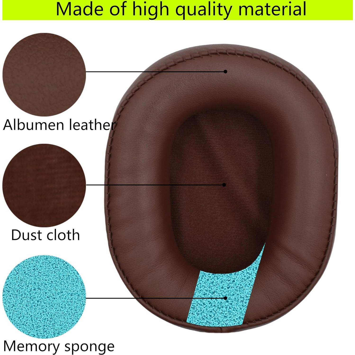 Almohadillas de Repuesto AIKKAUK para Auriculares SteelSeries Arctis 1 3 5 7 9 Pro - Cuero de Proteína y Espuma de Memoria (Marrón)