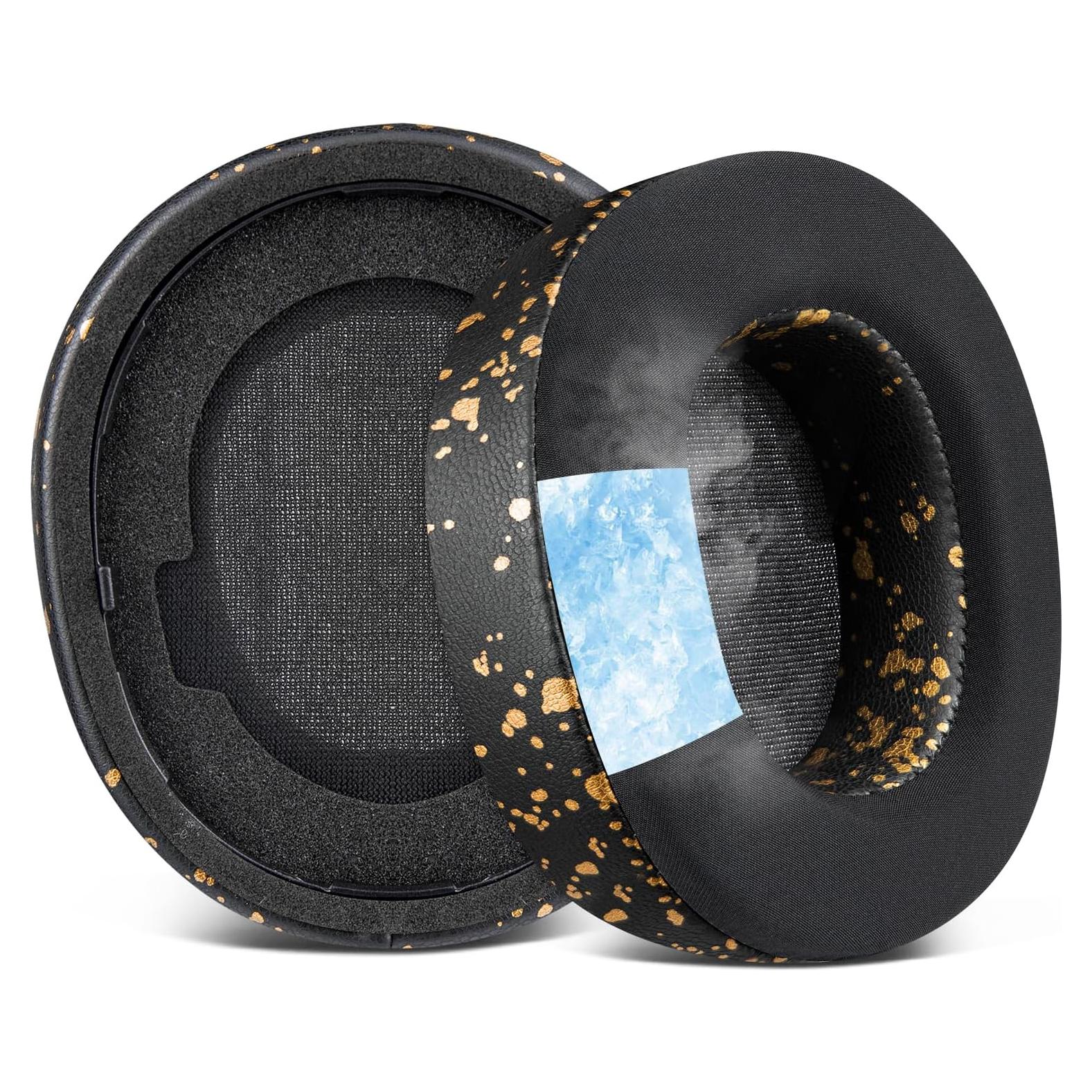 Almohadillas de Gel Refrigerante SOULWIT para Auriculares Steelseries Arctis Nova Pro - Negro Dorado