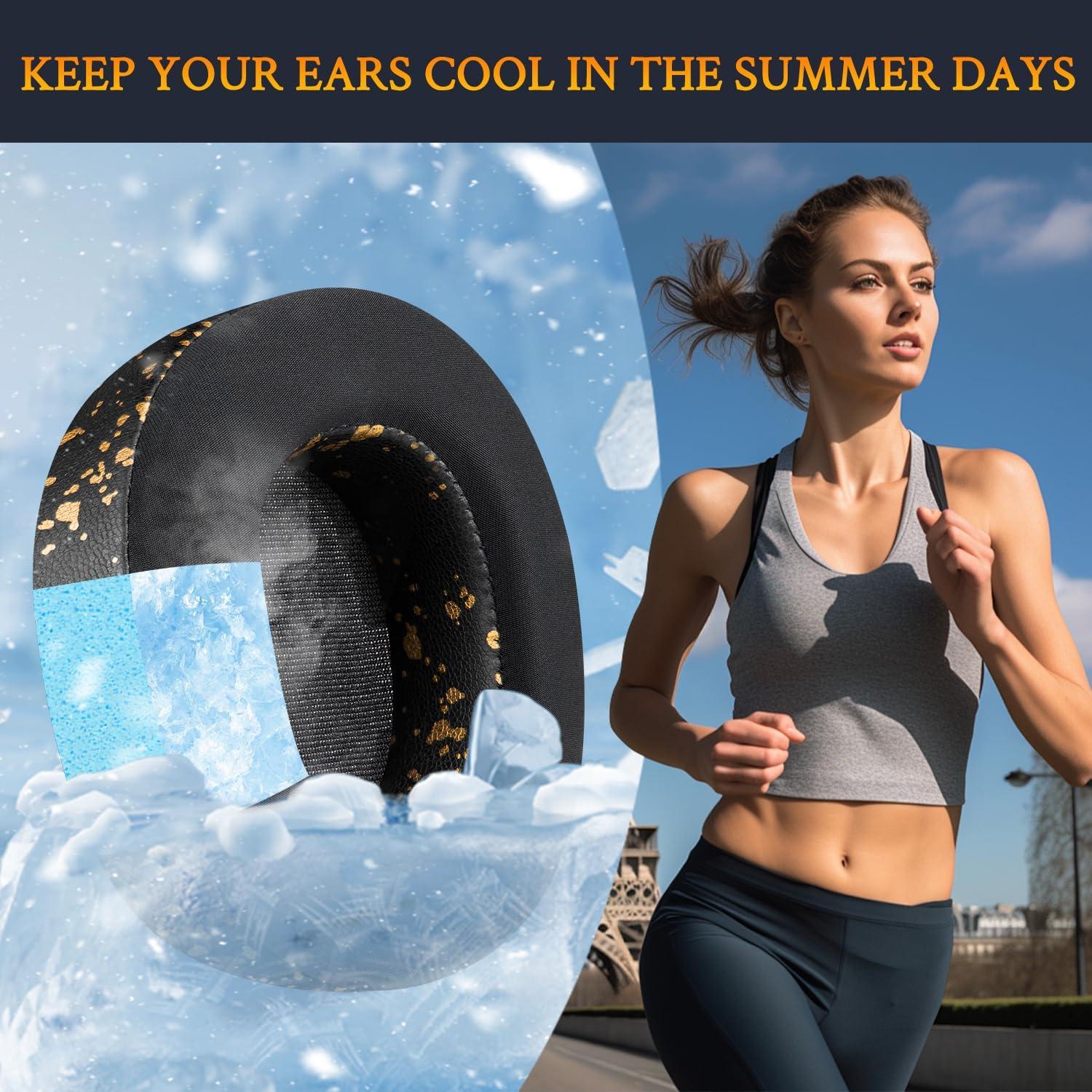 Almohadillas de Gel Refrigerante SOULWIT para Auriculares Steelseries Arctis Nova Pro - Negro Dorado