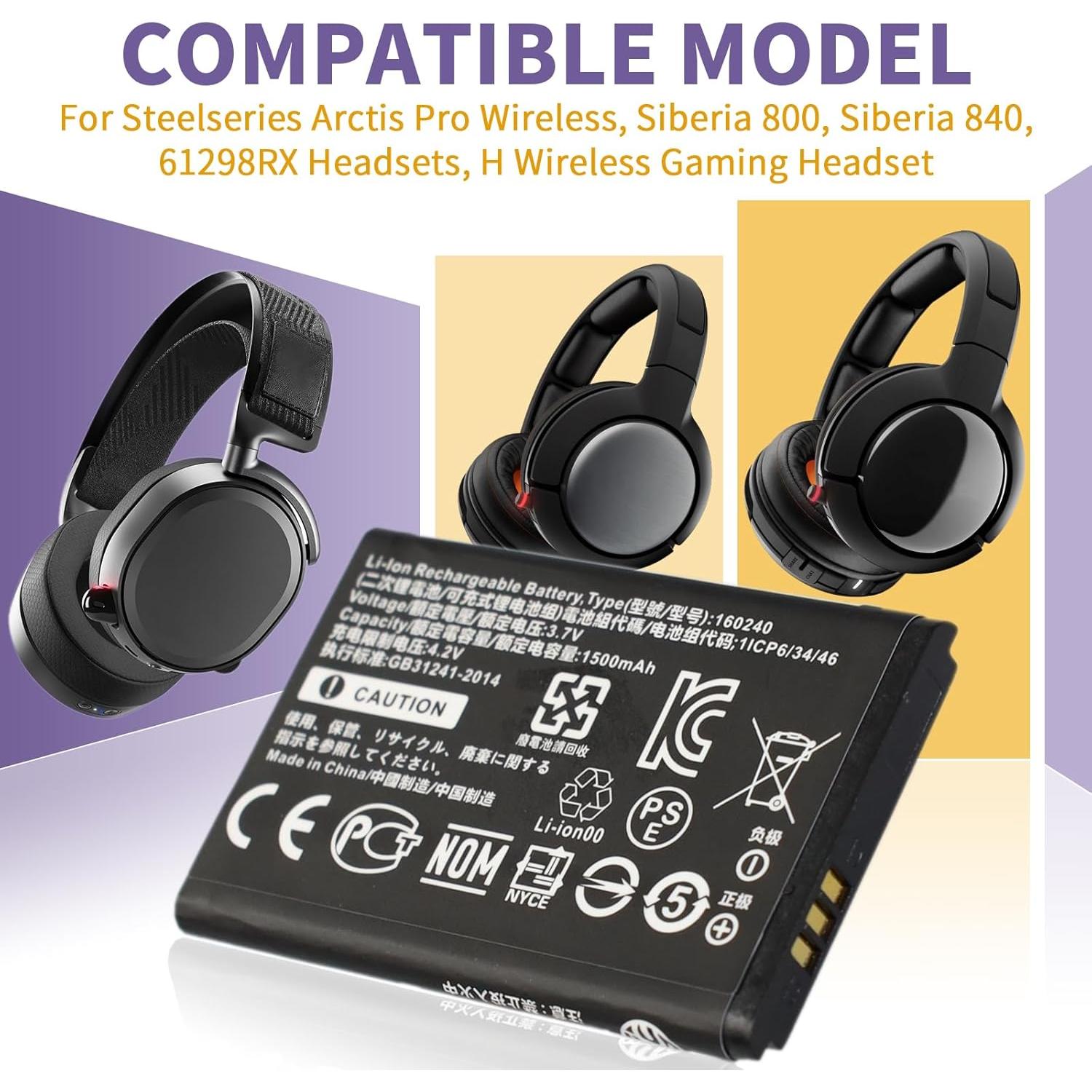 Batería de Reemplazo Steelseries Arctis Pro 160240 - 1500mAh