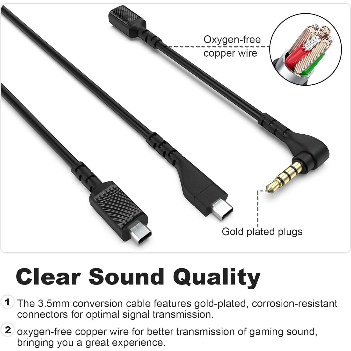 Cable de Audio Zosvoses 1.5m para Auriculares SteelSeries Arctis