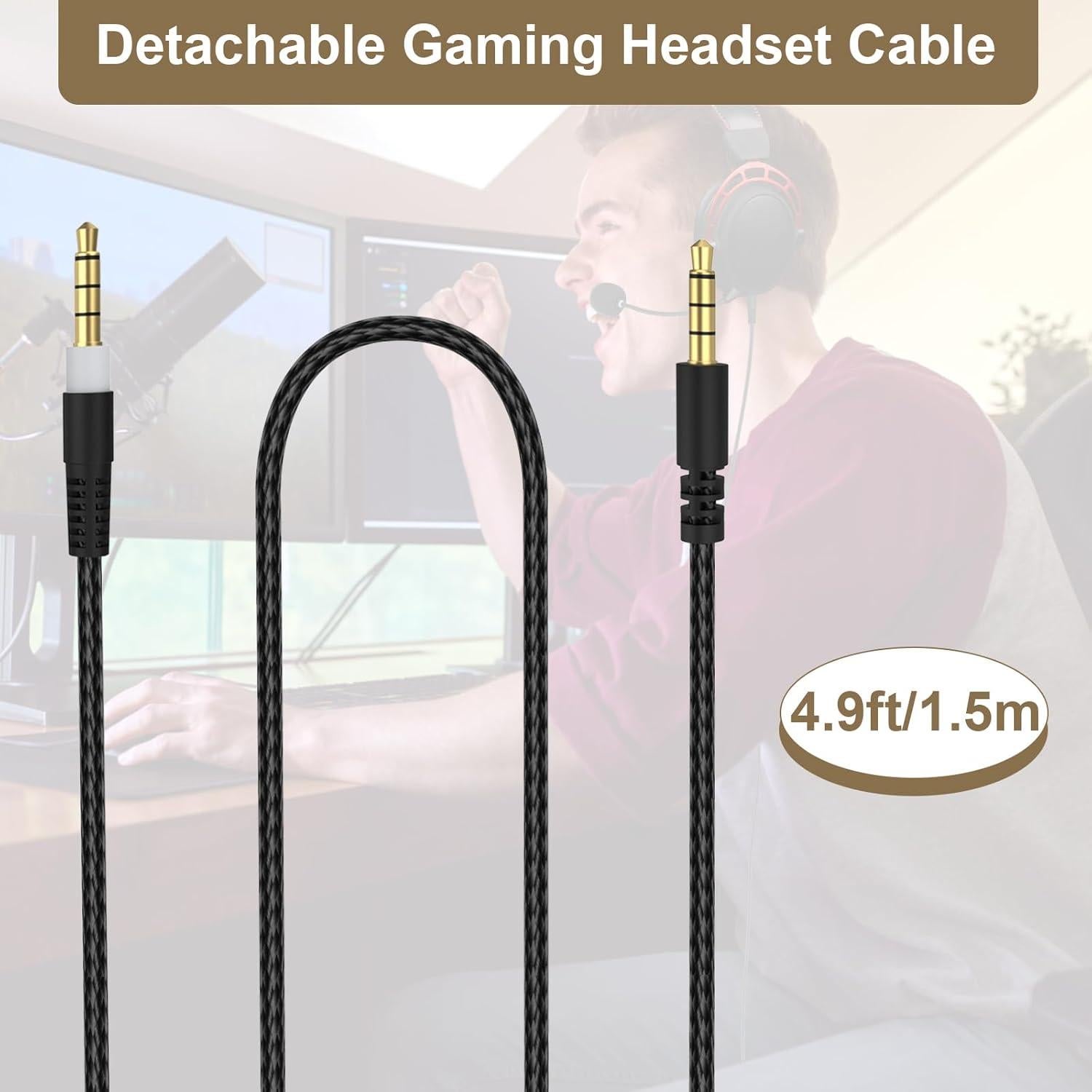 Cable Auxiliar Estéreo 3.5mm Toeasor para HyperX Cloud Alpha 1.5m