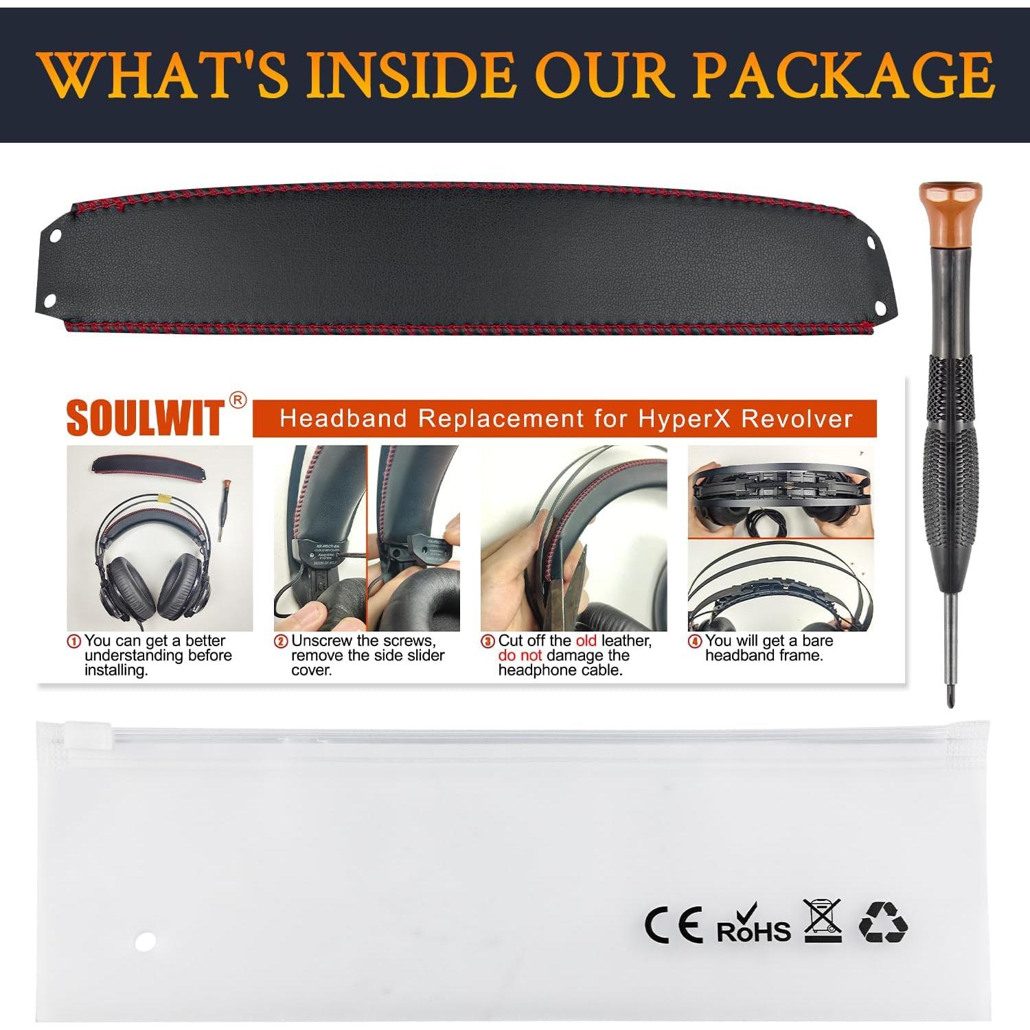 Funda de Diadema SOULWIT para Auriculares HyperX Cloud Revolver - Negro