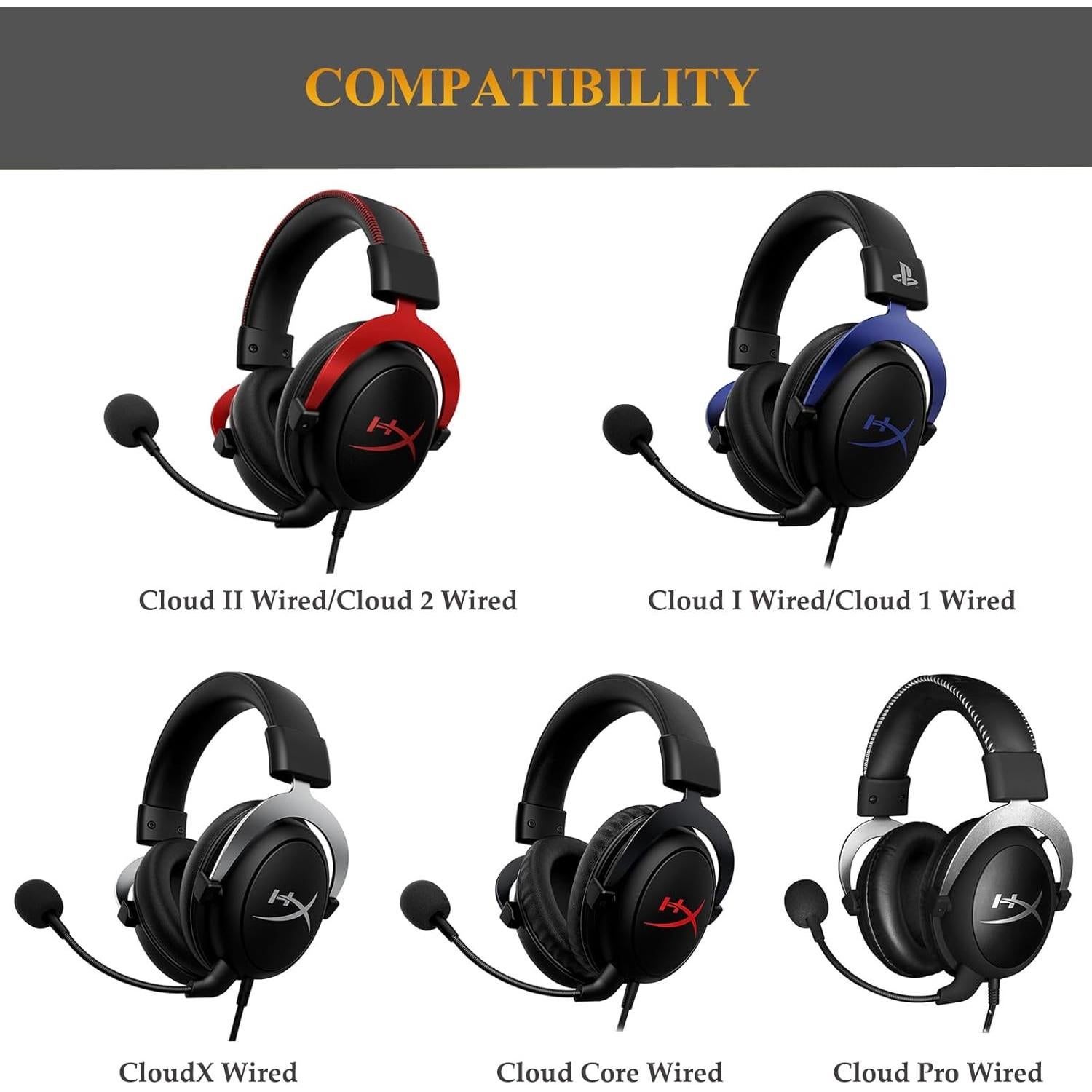 Hebillas de Repuesto Fadmew para Auriculares HyperX Cloud II