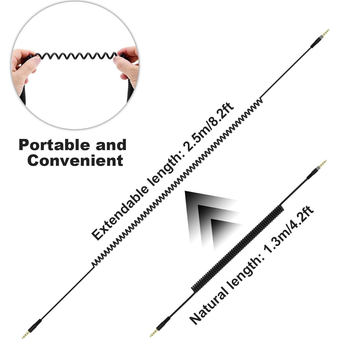 Cable de audio 3.5mm Hizsoaor para HyperX y Logitech 1.3m a 2.5m