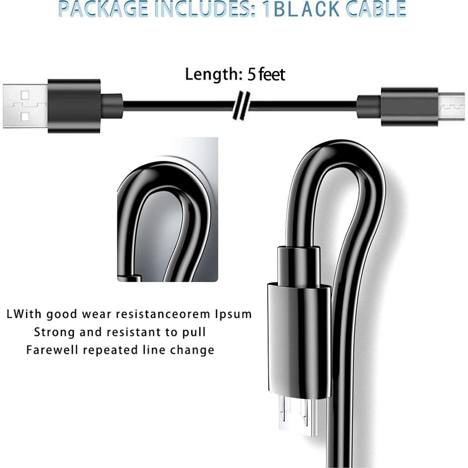 Cable de Carga Micro USB WZHENB 1.52m para Auriculares Gaming