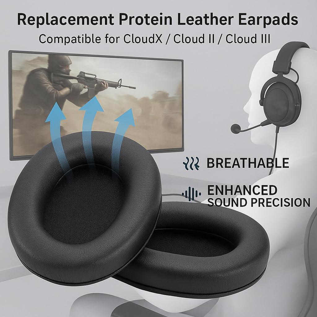 Almohadillas de Repuesto SEICHYGO para Auriculares Hyper-X Cloud