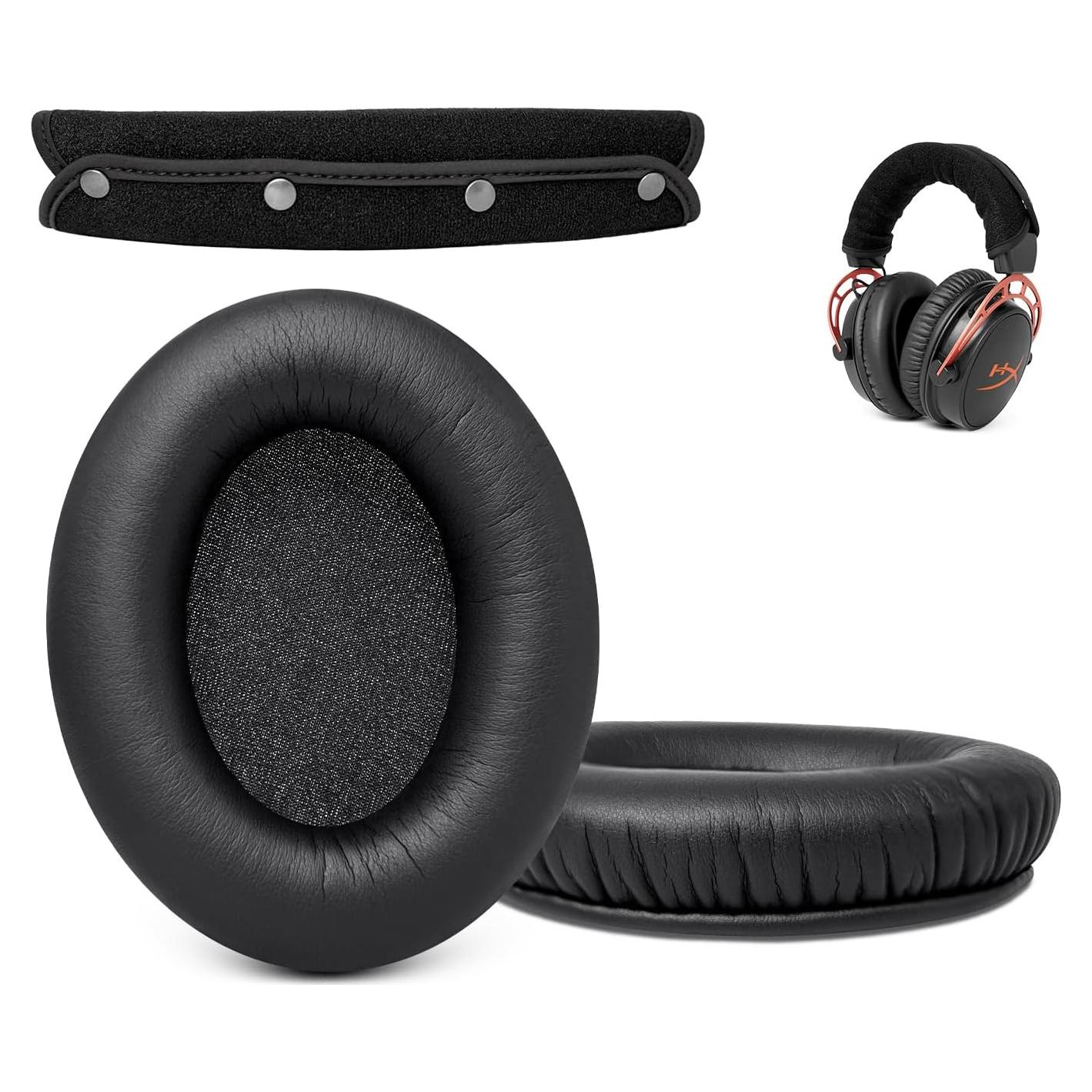 Cojines de Reemplazo HyperX Cloud + Funda Diadema GEVO - Negro