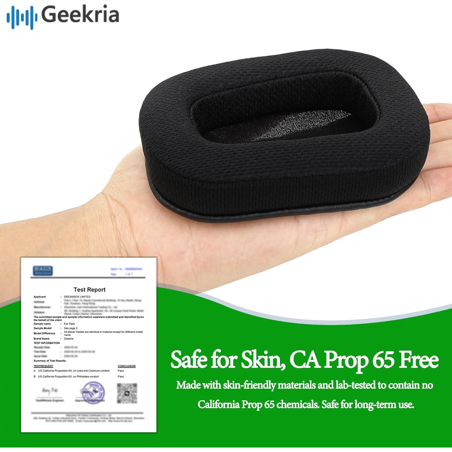 Almohadillas de Repuesto Geekria para Auriculares Logitech G533 G633 G635 G933 G935 - 2 Unidades