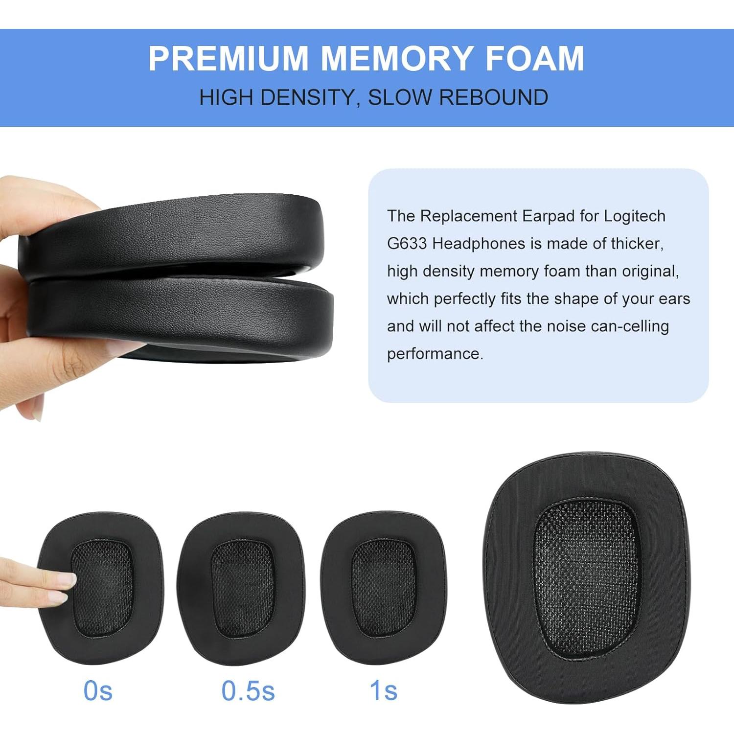 Almohadillas de Reemplazo Gel Refrigerante GEVO para Logitech G231 G433 G533 G633 G935