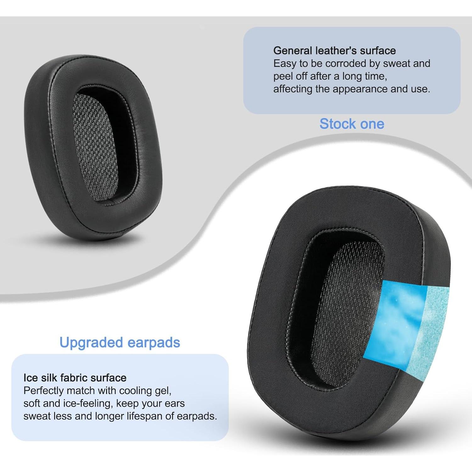 Almohadillas de Reemplazo Gel Refrigerante GEVO para Logitech G231 G433 G533 G633 G935