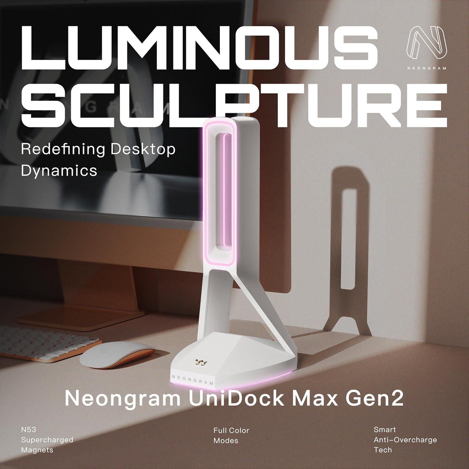 Soporte para Auriculares RGB y Dock de Carga Logitech G502 - Blanco