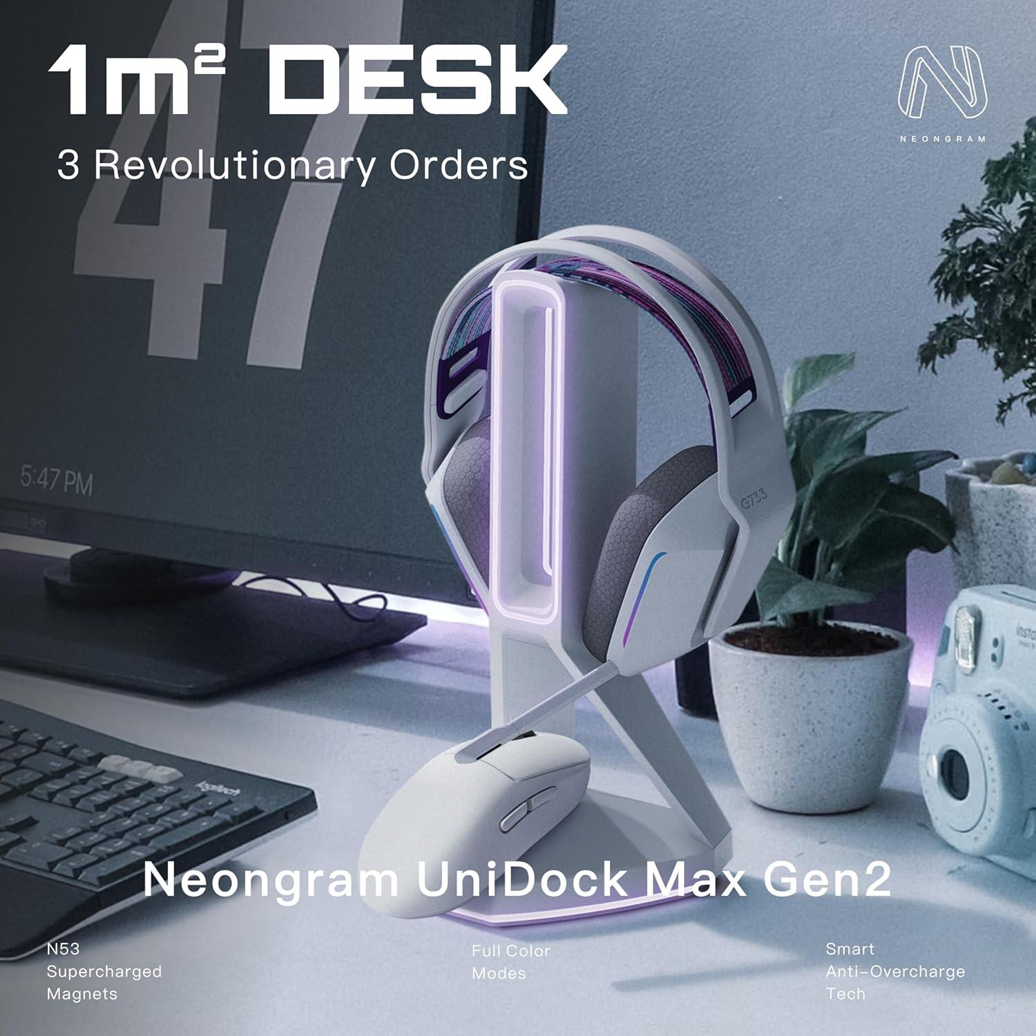 Soporte para Auriculares RGB y Dock de Carga Logitech G502 - Blanco