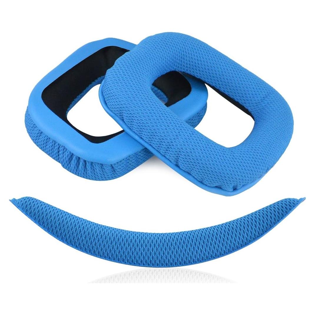 Almohadillas de Reemplazo Geekria para Logitech G430 G930 Azul