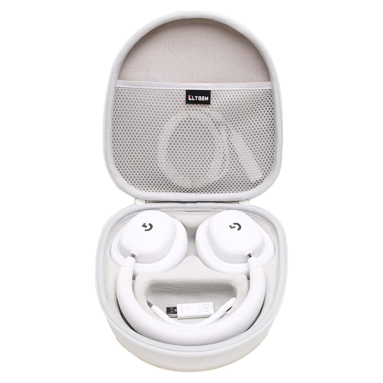 Funda dura LTGEM para auriculares Logitech G735 - Blanco