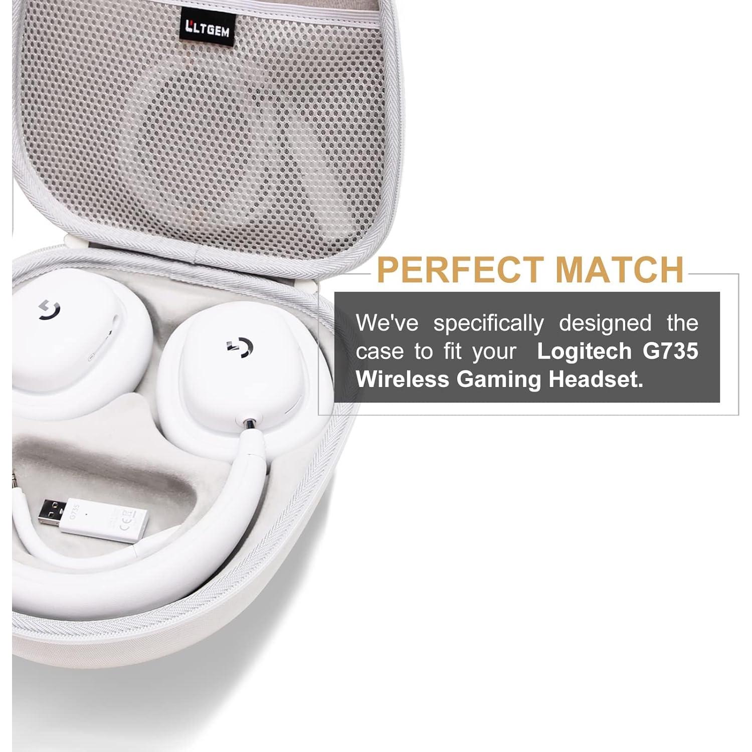 Funda dura LTGEM para auriculares Logitech G735 - Blanco