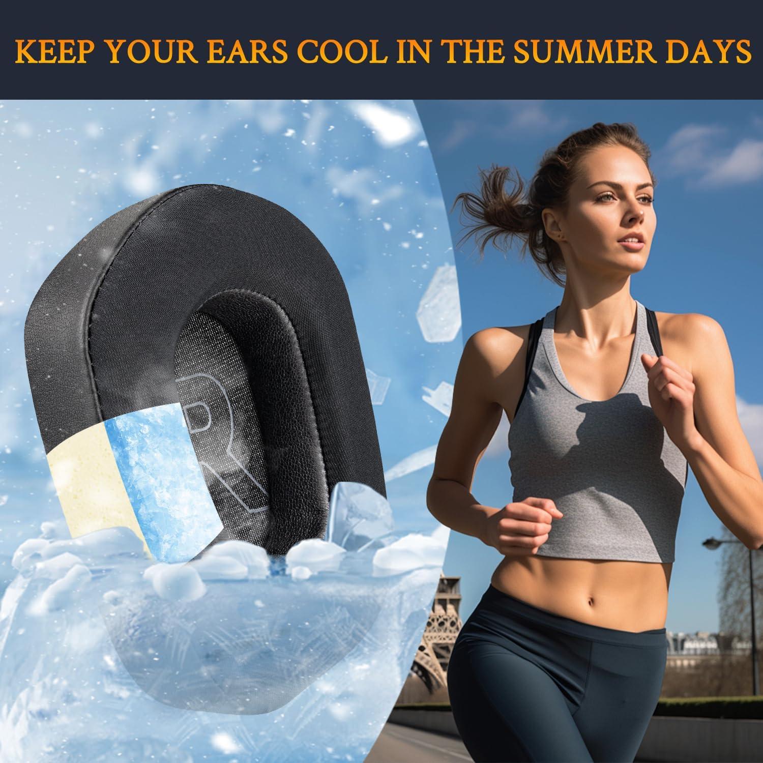 Almohadillas de Gel Refrigerante SOULWIT para Auriculares Logitech G733 G535 G335 - Negro