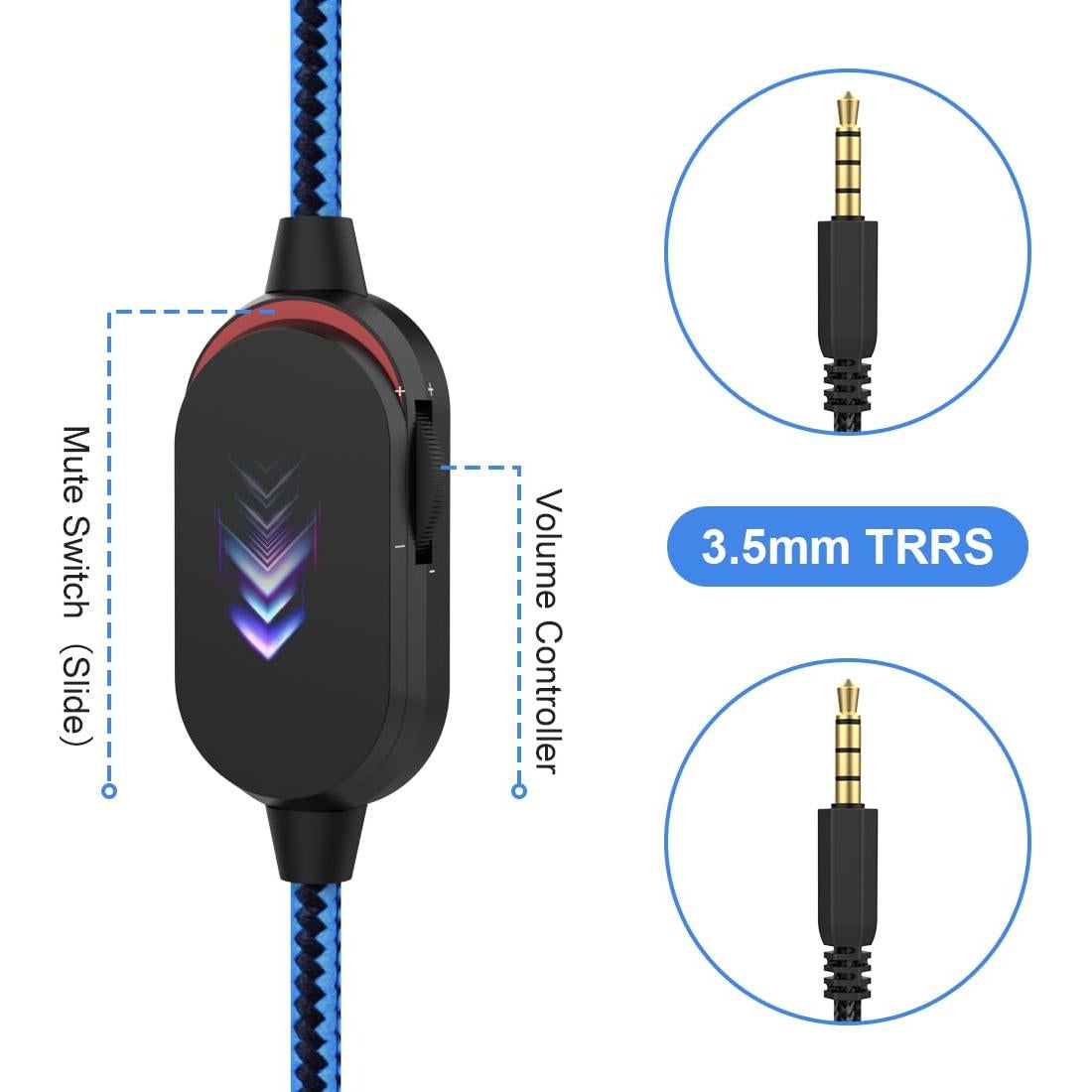 Cable de Auriculares Gaming Lusgawer AW510H 1.98m Azul