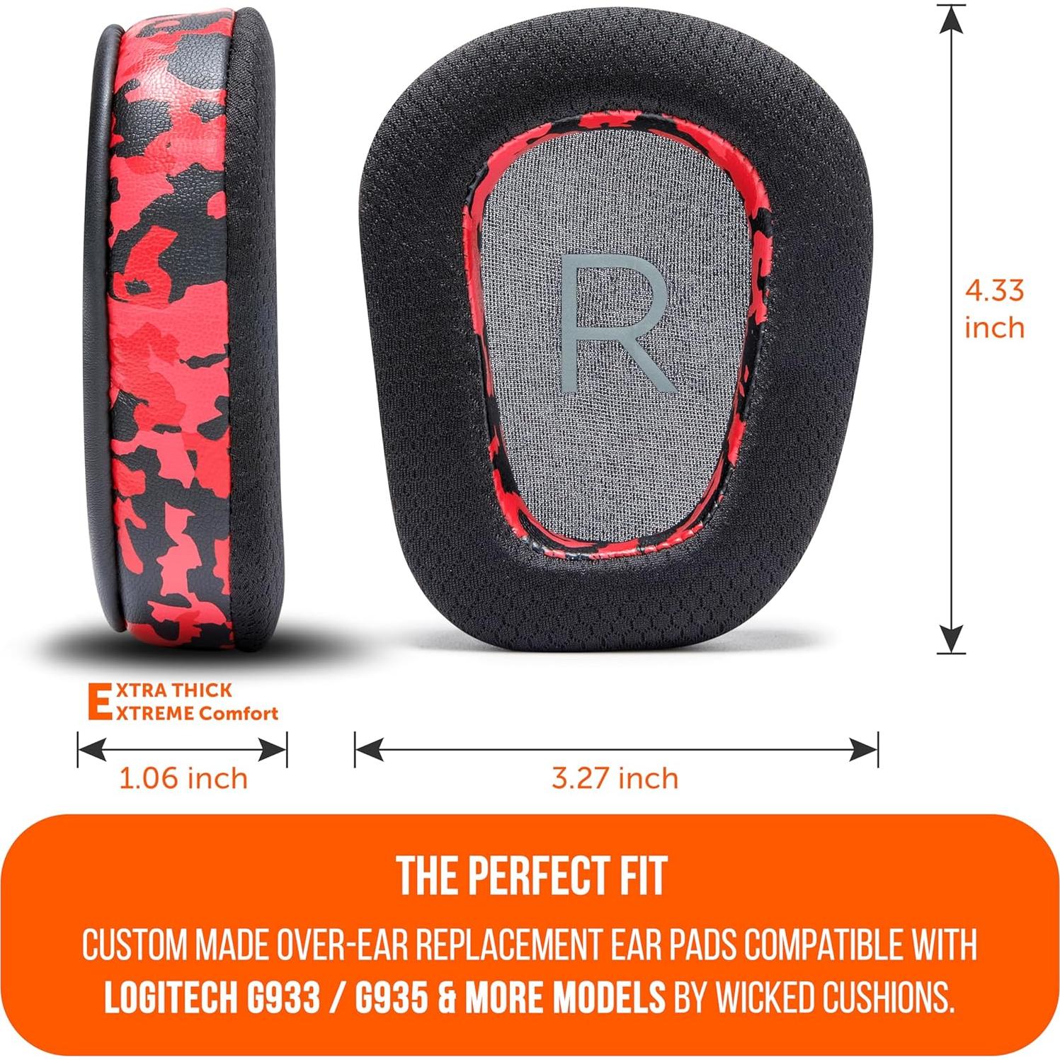 Almohadillas de Gel Refrigerante Wicked Cushions para Logitech G935 G933 G533