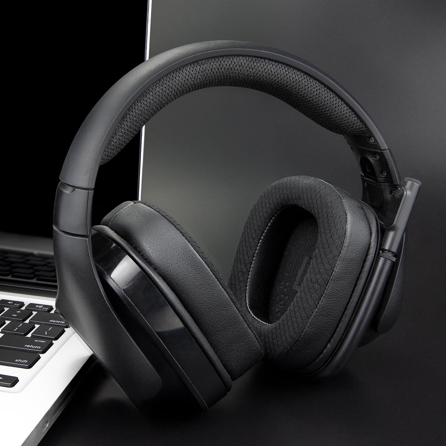 Almohadillas de Reemplazo SOULWIT para Auriculares Logitech G35 G933 G430 - Negro