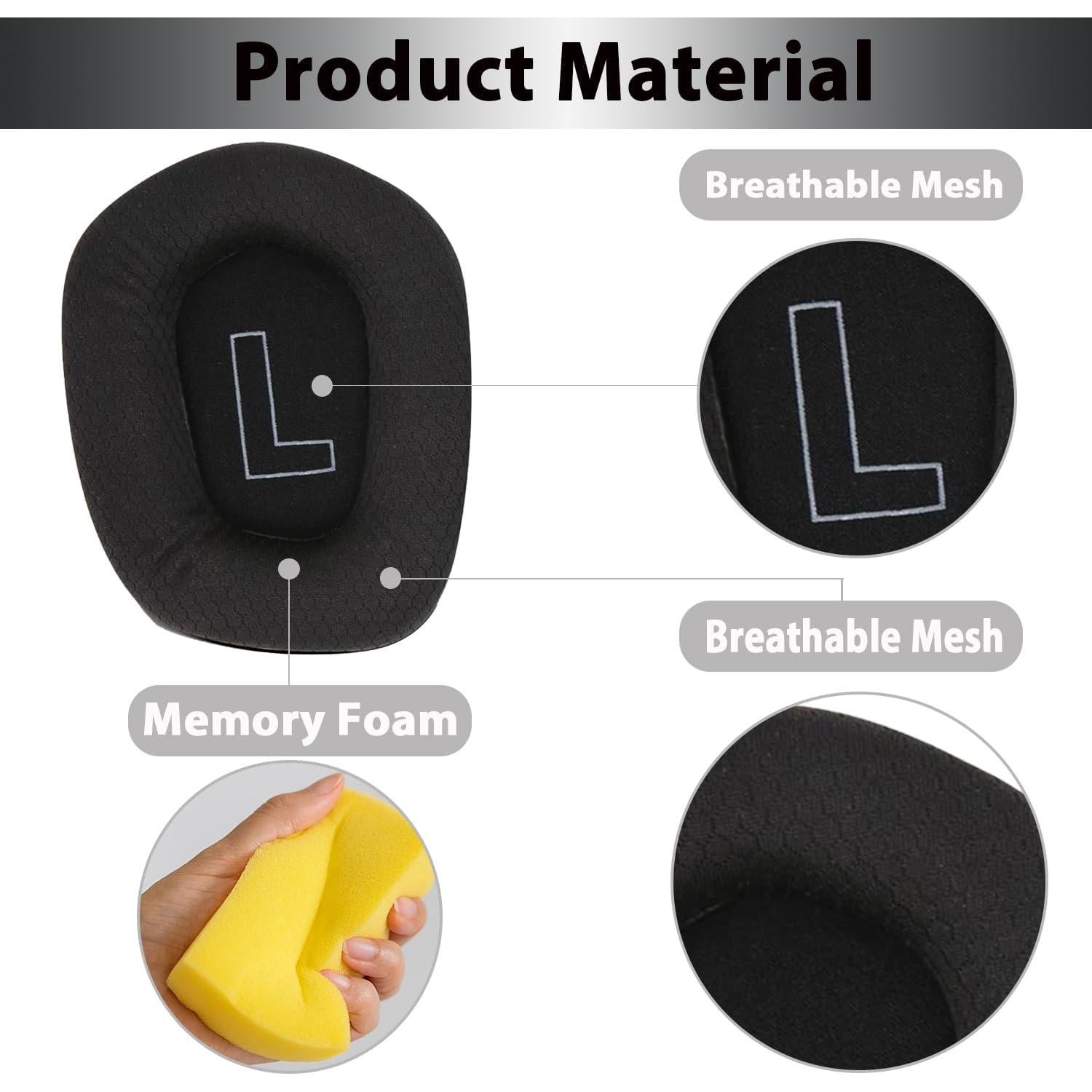 Almohadillas de Reemplazo Logitech G733 G535 G335 - Negro