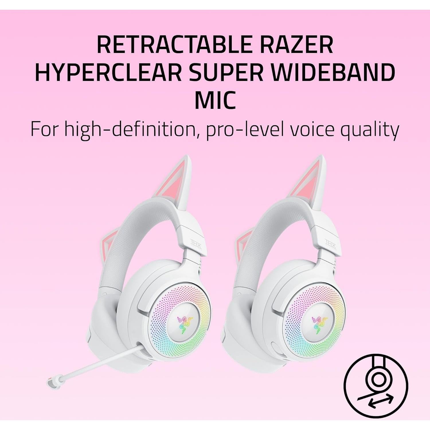 Auriculares Gaming Inalámbricos Razer Kraken Kitty V3 Pro RGB - 40mm, Bluetooth 5.3, Audio Espacial THX