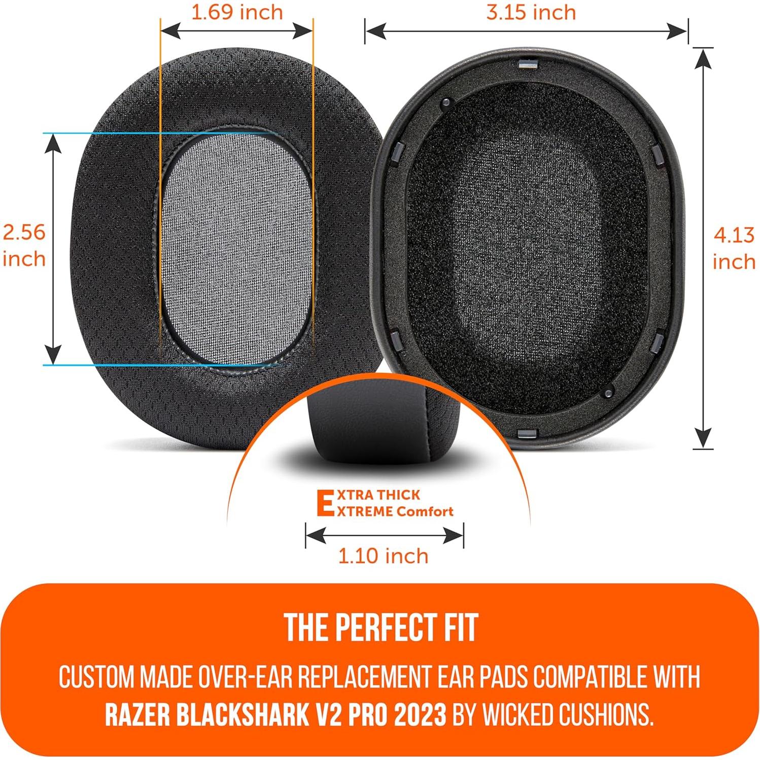 Almohadillas de Gel Refrigerante WC Freeze para Razer Blackshark V2 Pro 2023 - Comodidad y Aislamiento Acústico